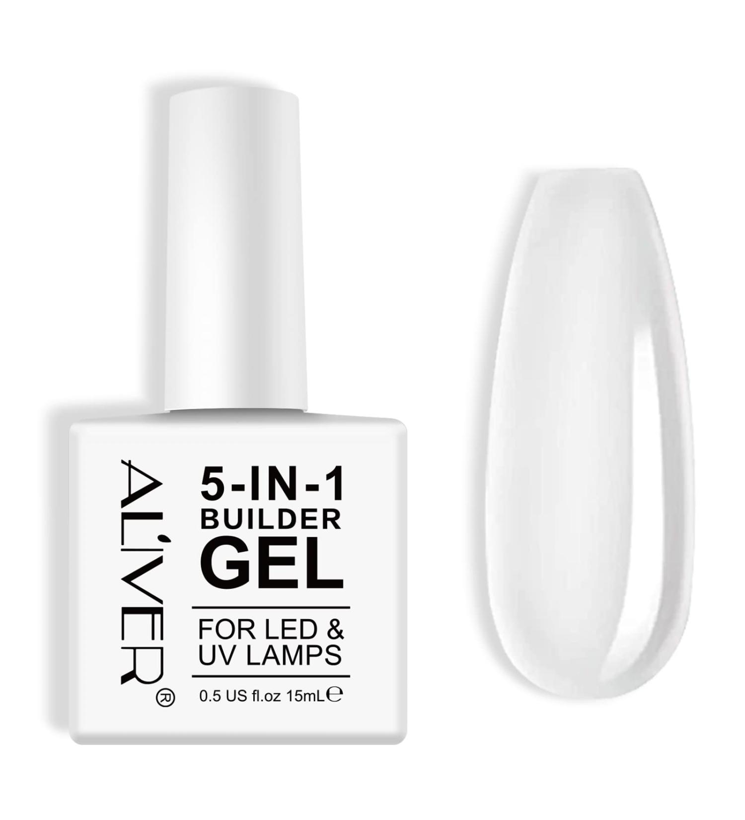 Clear Builder Gel 5 in 1 Builder Base Strengthening Gel 15ml Nails Extension Base Coat UV/LED Nail Polish Coat for Hard Strong Nails Tips & Extensions - Buy Online on SooperMarket.com