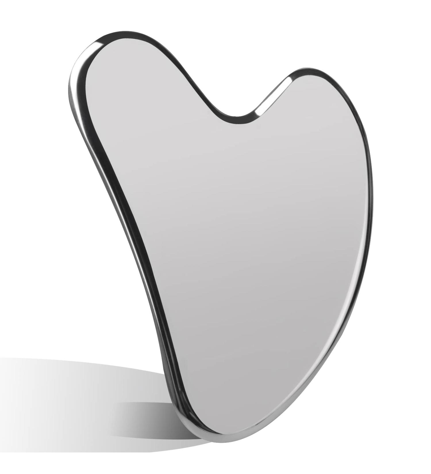 SUS304 Stainless Steel Gua Sha Facial Tool | Heart Shape Scraping Massage for Face Eye & Neck | Smooth SPA Therapy - Buy Online on SooperMarket.com