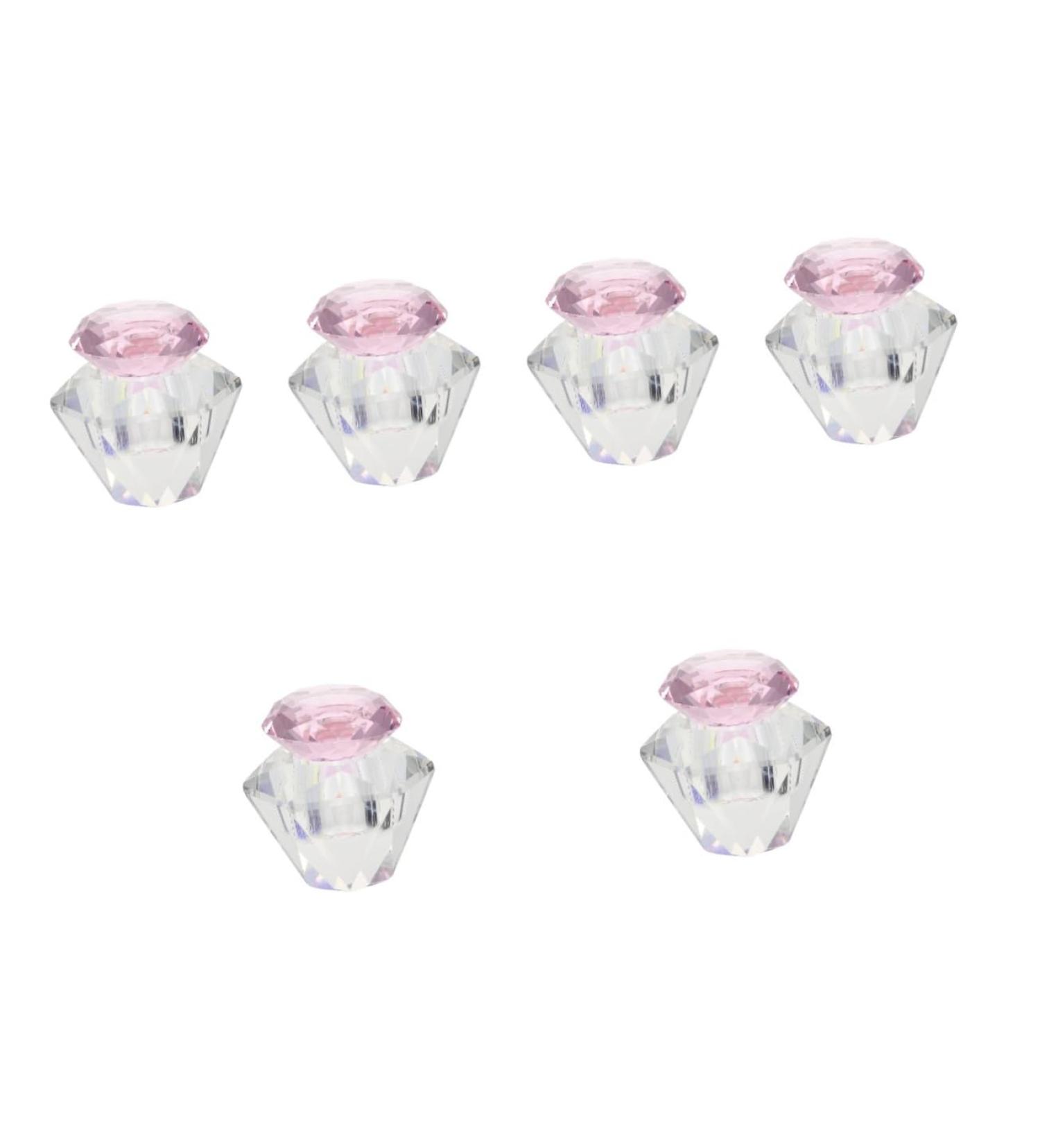 FRCOLOR 6 pcs nail art crystal cup dappen dish with lid glass nail dish glass containers with lids glass container with lid acrylic nail dappen dish Nail Cup White crystal glass dish care 5.5x5.5cmx6pcs Pinkx6pcs - Buy Online on SooperMarket.com