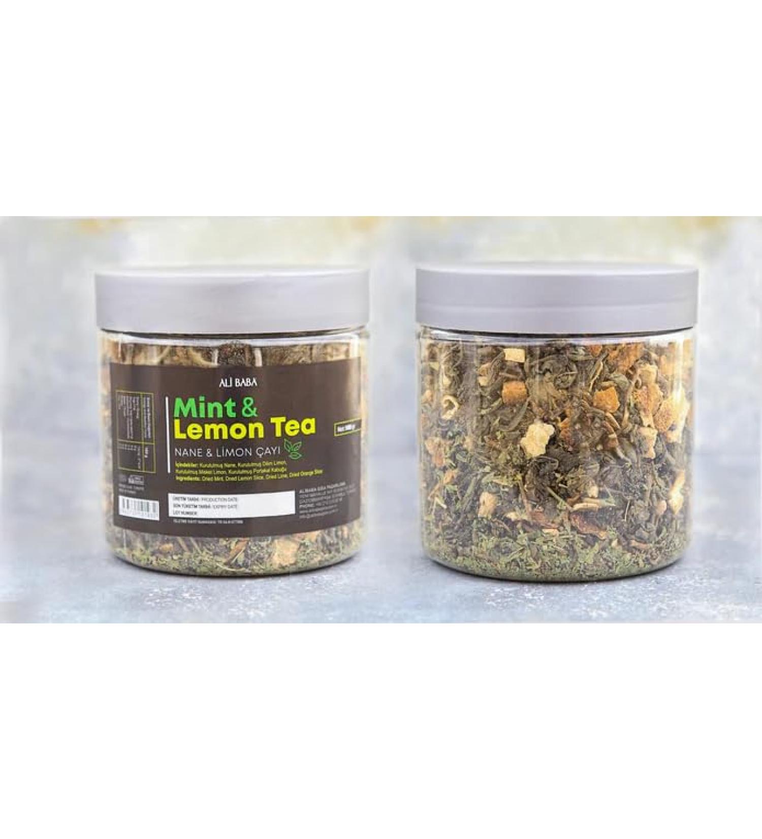 Ali Baba Mint & Lemon Tea (Nane & Limon Cayi) | Discover the Perfect Blend of Mint and Zesty Lemon | Indulge in a Refreshing Tea Infusion | Delight in the Essence of Turkish Tea Culture | 100g
