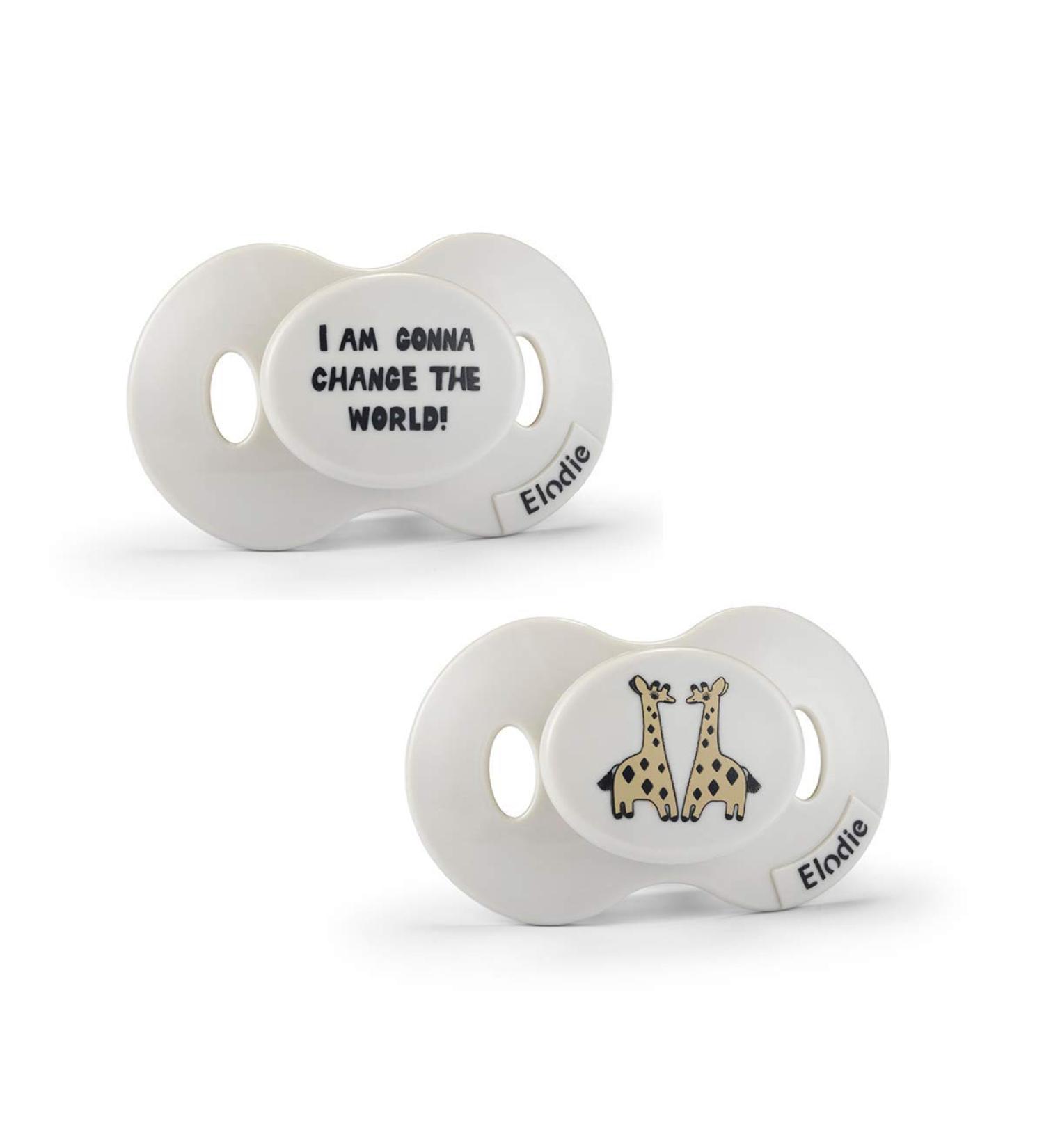 Elodie Details Baby Pacifier Set for 3+ Months - Change the World & Kindly Konrad - 2 Pack - Buy Online on SooperMarket.com