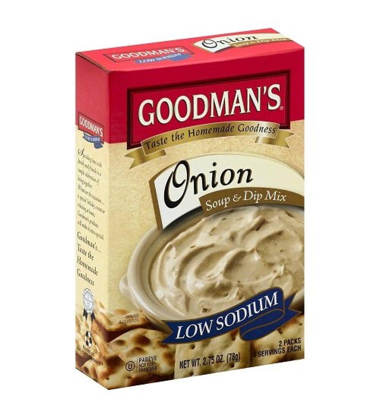 Goodman's Onion Soup & Instant Onion Dip Mix, Low Sodium - 2.75 oz