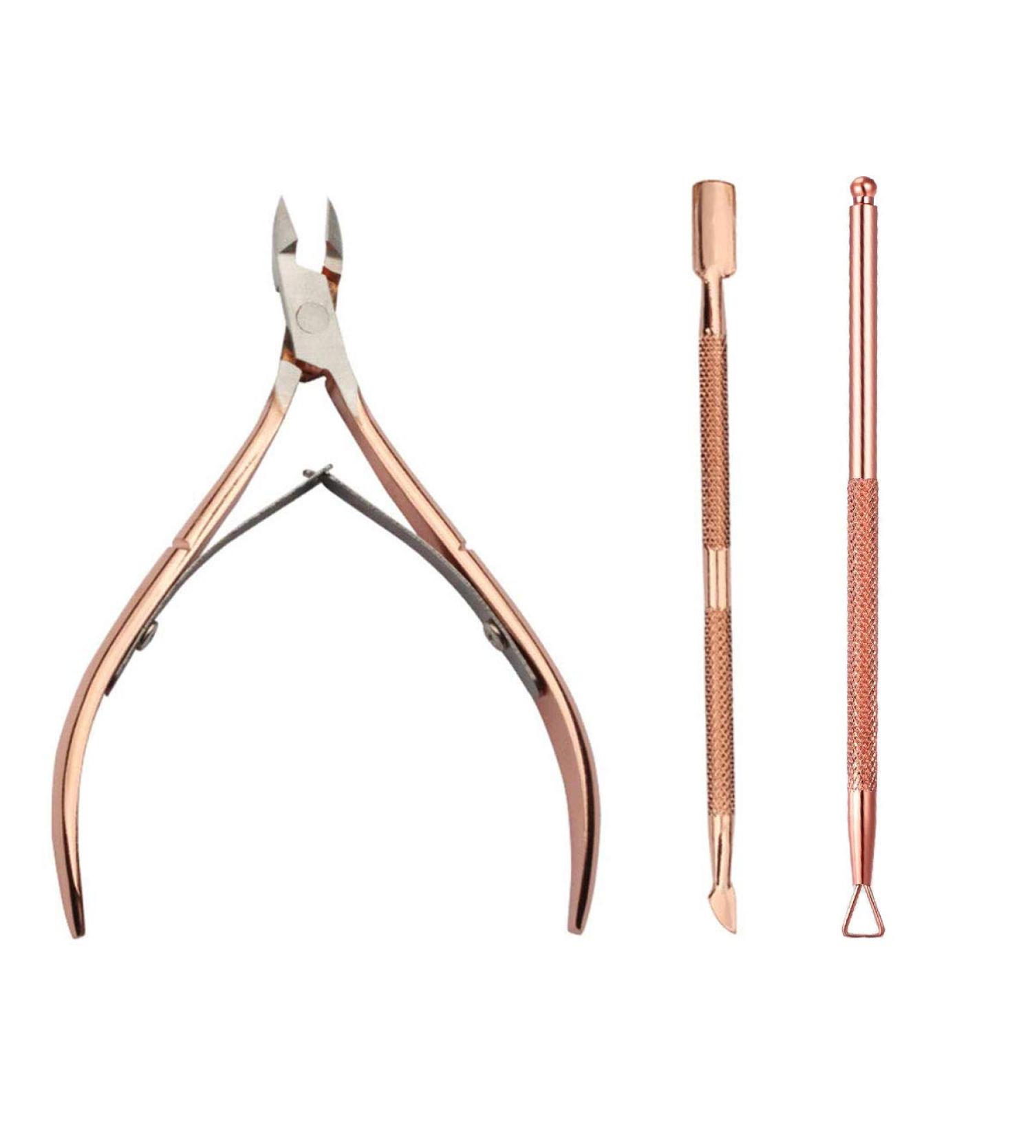 Cuticle Trimmer with Cuticle Pusher - Cuticle Remover Cuticle Nipper Professional Stainless Steel Cuticle Cutter Clipper Durable Pedicure Manicure Tools for Fingernails and Toenails (pink) - Buy Online on SooperMarket.com