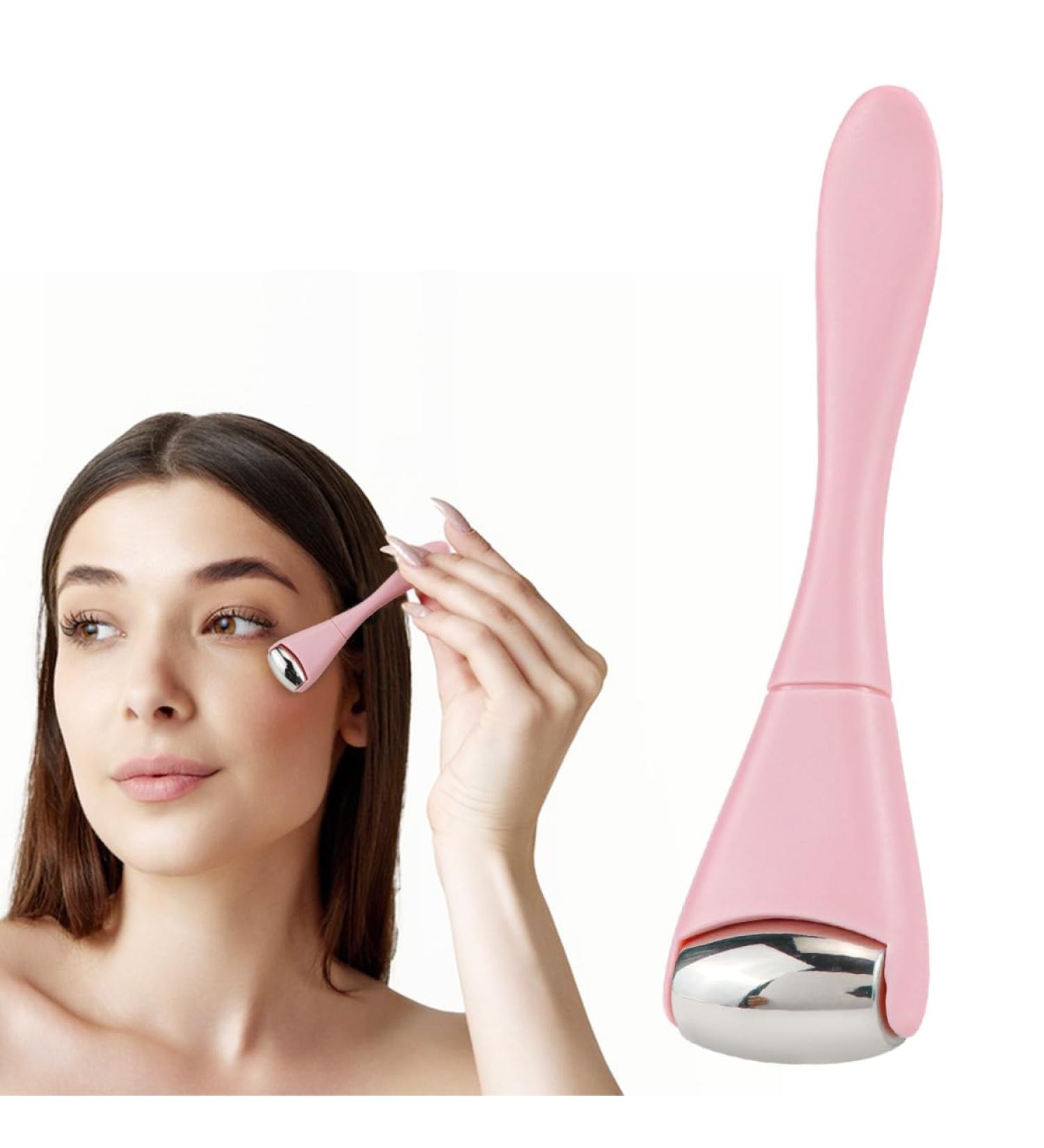 Mini Ice Roller Facial Massage Tool - Pink Eye Roller for Puffiness Relief & Skin Care - Buy Online on SooperMarket.com