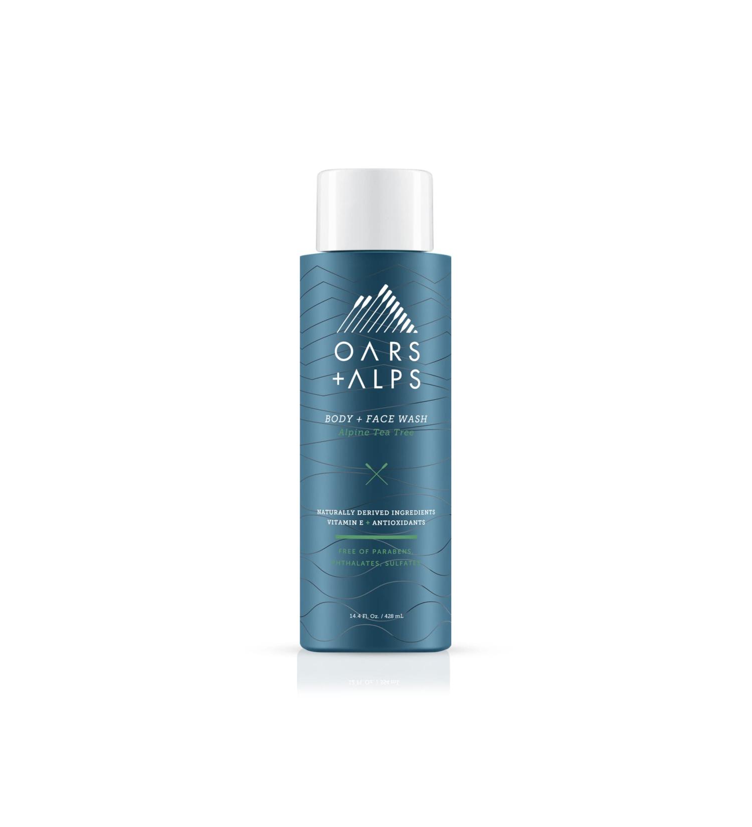 Oars + Alps Men's Moisturizing Body and Face Wash with Vitamin E and Antioxidants - Sulfate Free, Alpine Tea Tree Formula - Buy Online on SooperMarket.com