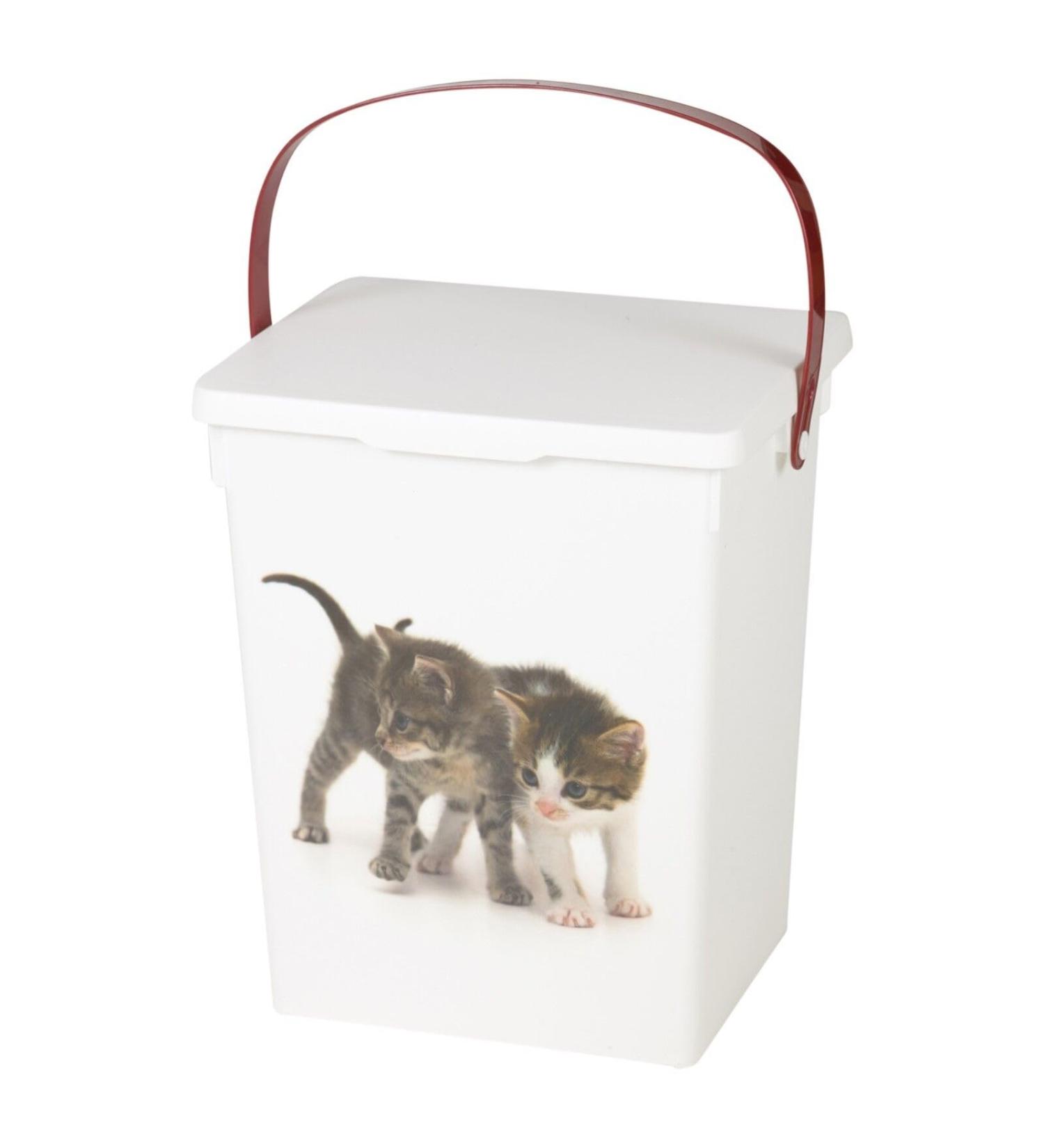 5 Litre Storage Box with Lid & Carry Handle Container for Animal Pet Cat Dry Food Treats - Buy Online on SooperMarket.com
