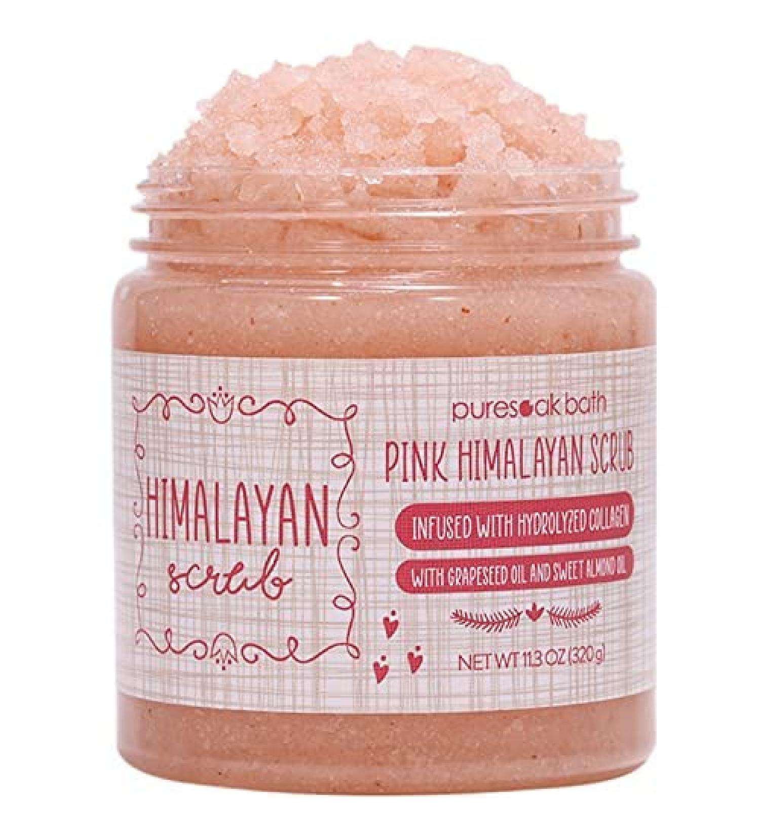 Puresoak Himalayan Salt Scrub Body Scrub Set - Exfoliate & Moisturize Skin - Gift for Men & Women - 11.28 OZ - Buy Online on SooperMarket.com