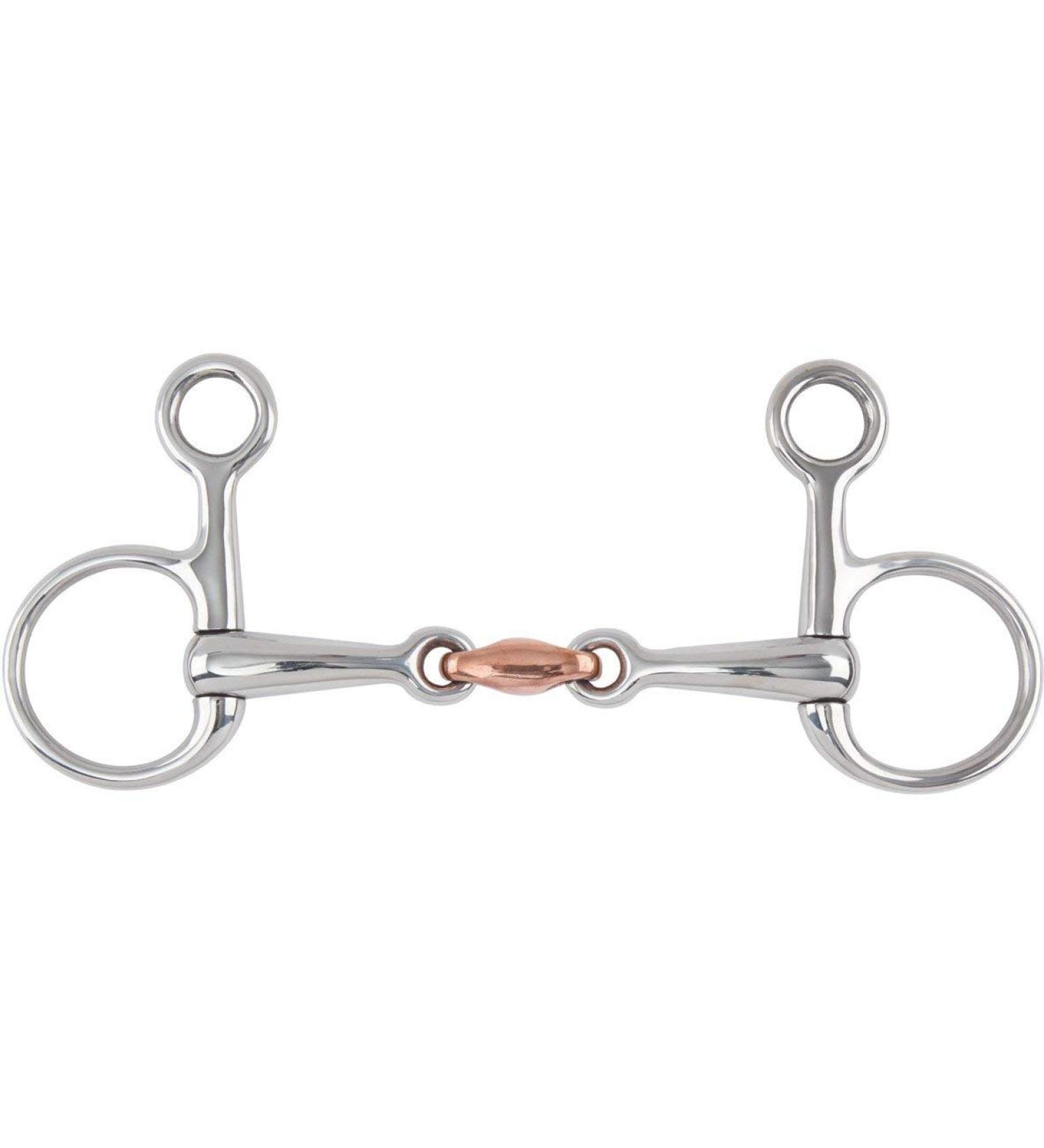 Shires Hanging Cheek Copper Snaffle S/Steel 5.5"