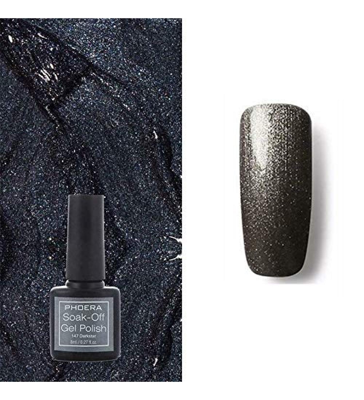 AQUAPURITY PHOERA UV Gel Nail Polish Soak off Color Gellish Base Top Tempered Matte Coat Long Lasting Varnish Manicure Art Polishes Non Smudge Formula 8ML (147 DARKSTAR) - Buy Online on SooperMarket.com