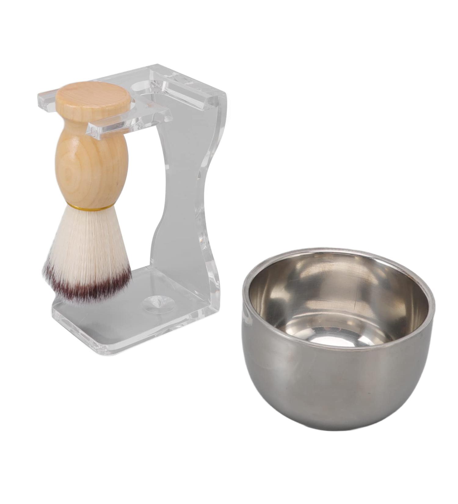 Huairdum Men's Shaving Brush Set | Stainless Steel Bowl Kit for Soft Shaving & Hairdressing - Buy Online on SooperMarket.com