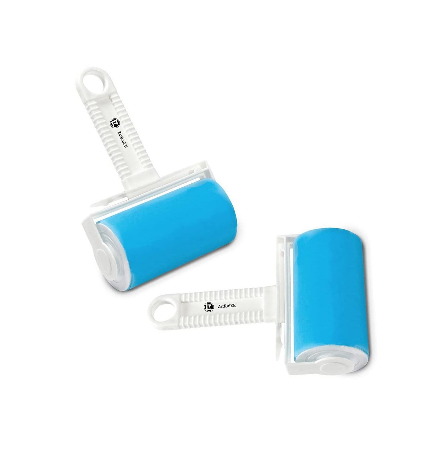 ZatRuiZE 2 Pcs Sticky Removal Roller Hair Lint Roller Reusable Cleaner Portable Washable Lint Roller Working on Couch Pets Clothes Carpets 2 Big Blue - Buy Online on SooperMarket.com