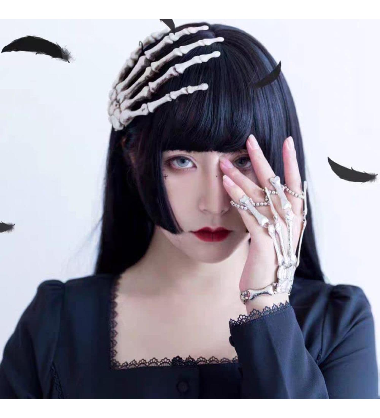 Halloween Skeleton Hand Hair Clips - Horror Bone Claw Hairpins for Women/Girls, Cosplay Costume Accessories - Buy Online on SooperMarket.com