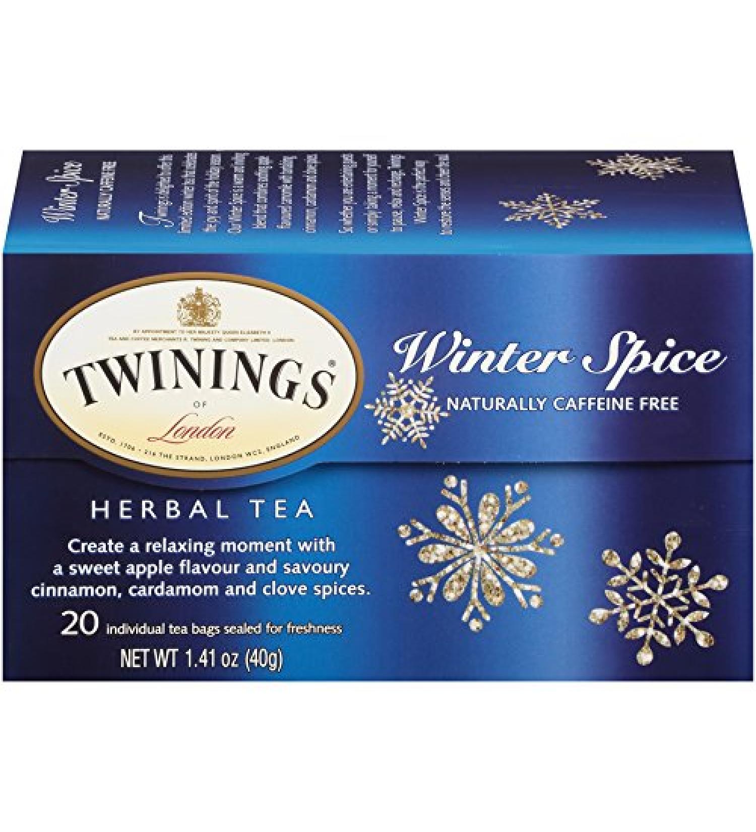 Twinings Herbal Tea Winter Spice - Caffeine Free 20 Bags | Warm & Cozy Blend - Buy Online on SooperMarket.com