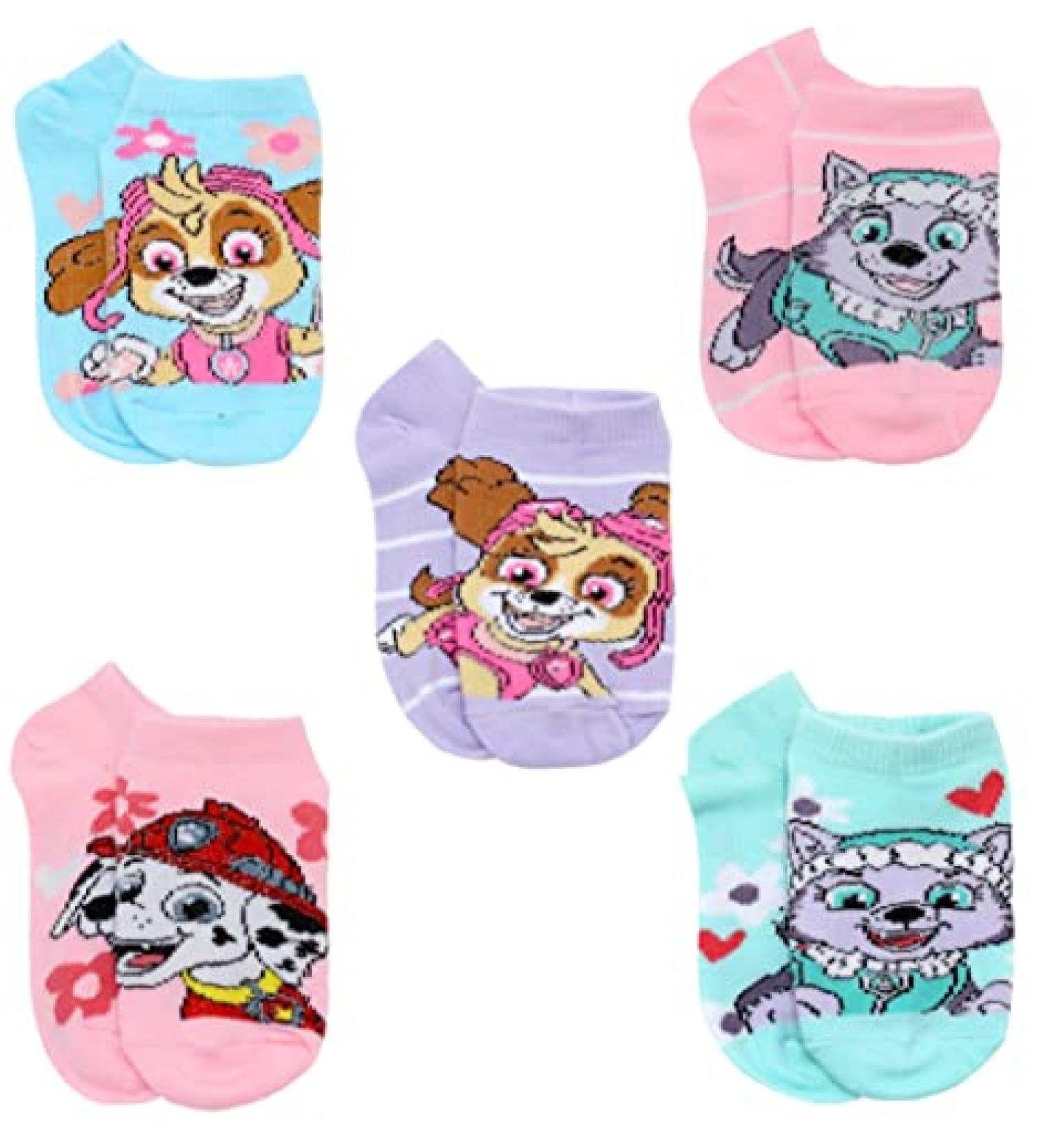 Nickelodeon Girl's 5 Pack Paw Patrol No Show Socks - Sky Blue, Small - Buy Online on SooperMarket.com