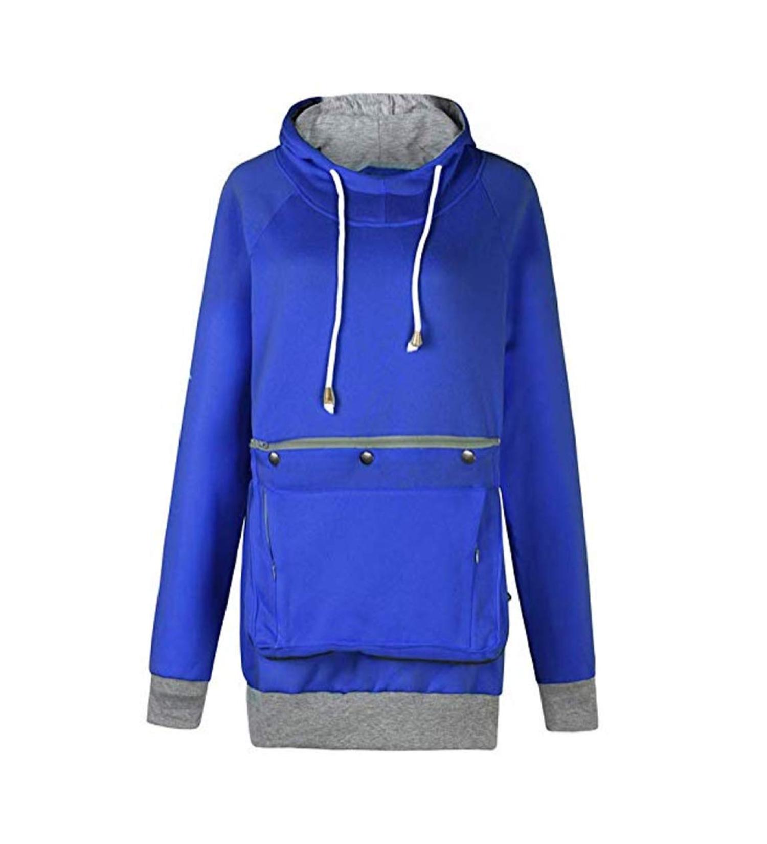 Men's & Women's Long Sleeve Kangaroo Pocket Hoodie Sweatshirt for Cats & Puppies - M Blue - Buy Online on SooperMarket.com