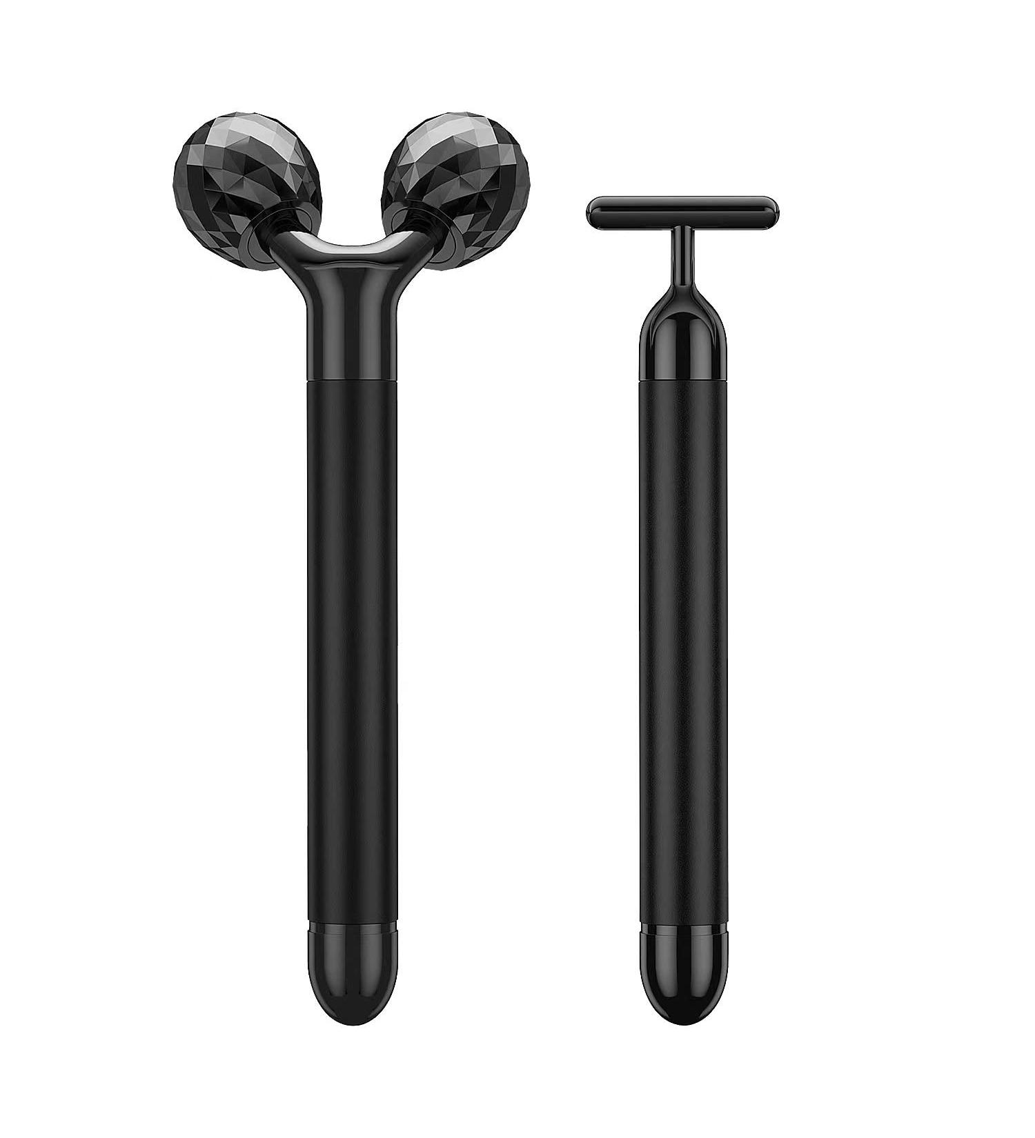 2-in-1 Electric Face Massager Kit - Facial Roller & T Shape Massager | Beauty Bar for Skin Care Tools - Buy Online on SooperMarket.com