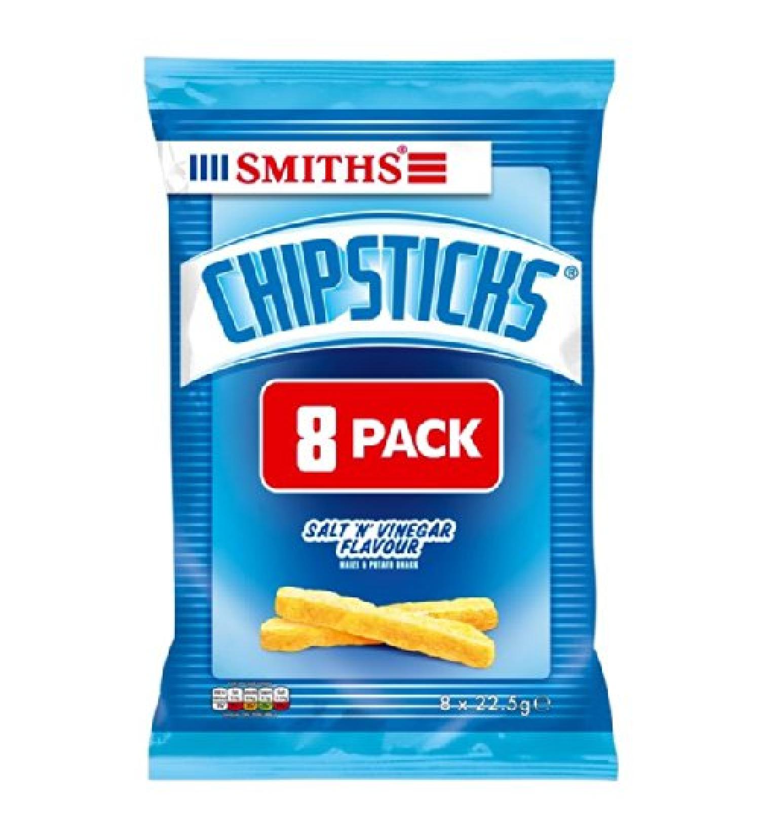 Smiths Chipsticks Salt & Vinegar Snacks 8 X 23G
