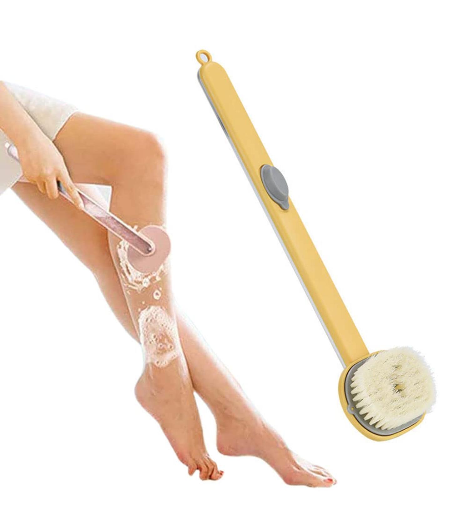 BTSEURY Long Handle Liquid Bath Brush - Detachable Exfoliating Body Scrubber and Soap Dispenser (Yellow) - Buy Online on SooperMarket.com