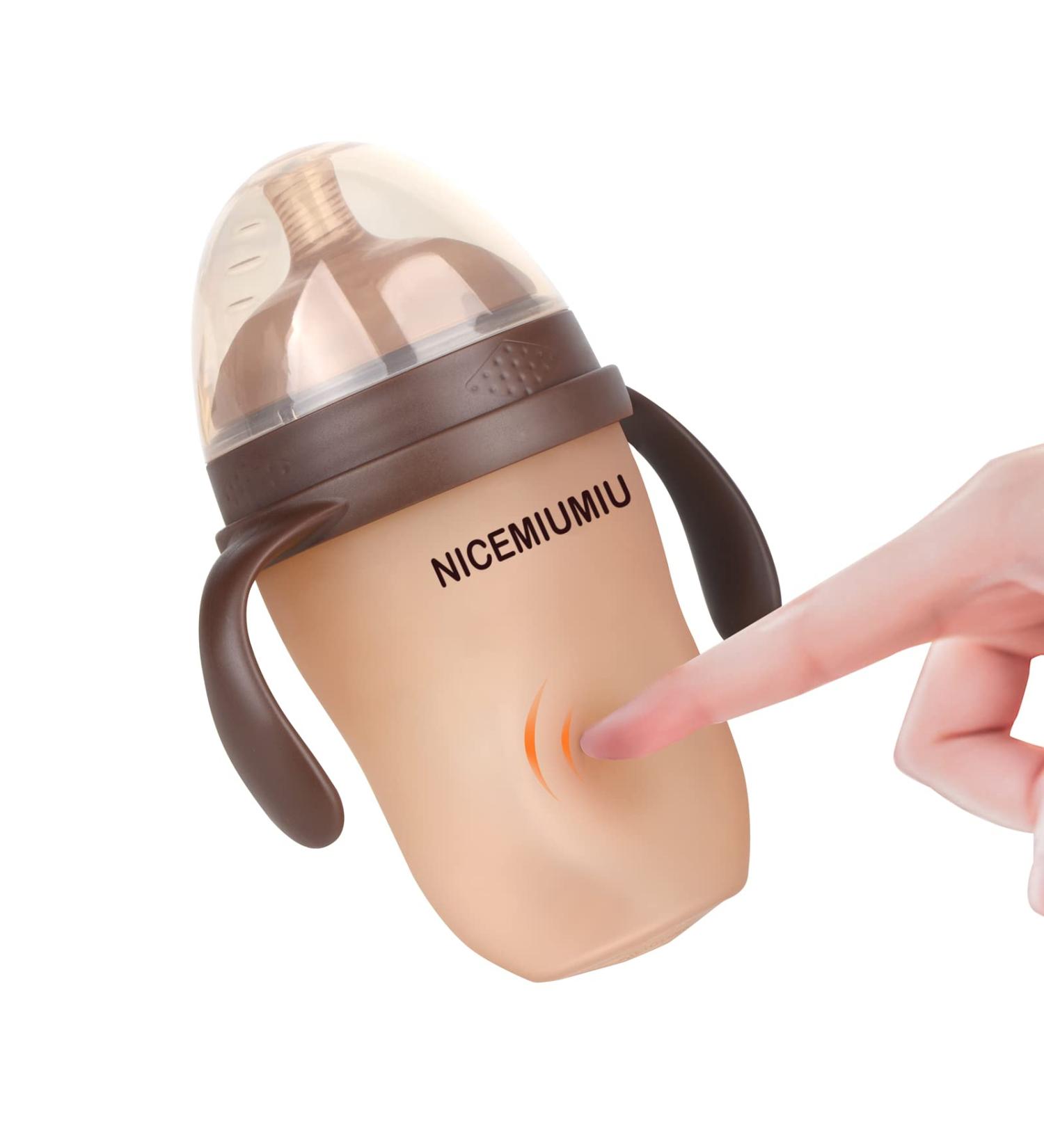 Silicone Nipple Breastfeeding Baby Bottle - Anti Colic 8oz Slow Flow Bottle for Newborns - Soft Silicone, BPA Free - Buy Online on SooperMarket.com