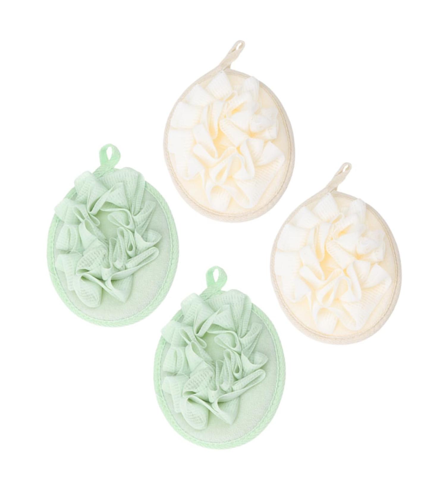 NOLITOY 12 Pcs Natural Flower Bath Sponges - Soft Shower Cleaning Sponges for Bubble Making & Bathing | Eco-Friendly Loofah & Net Mesh Material - Buy Online on SooperMarket.com