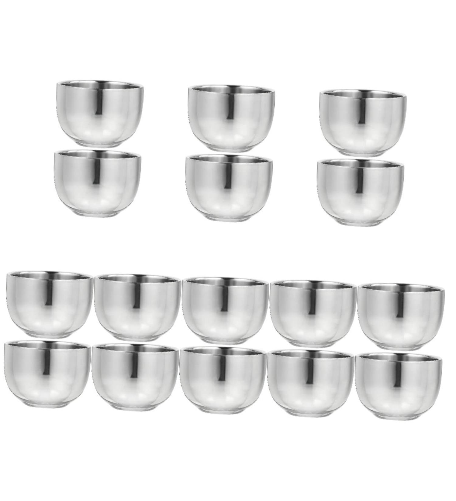 Buy Minkissy 16 Stk Stainless Steel Shaving Bowl Set - Metal Soap Cup Foam Shell for Smooth Shaving - Perfect Gift Tools for Men - 7.4x7.4cm - Buy Online on SooperMarket.com