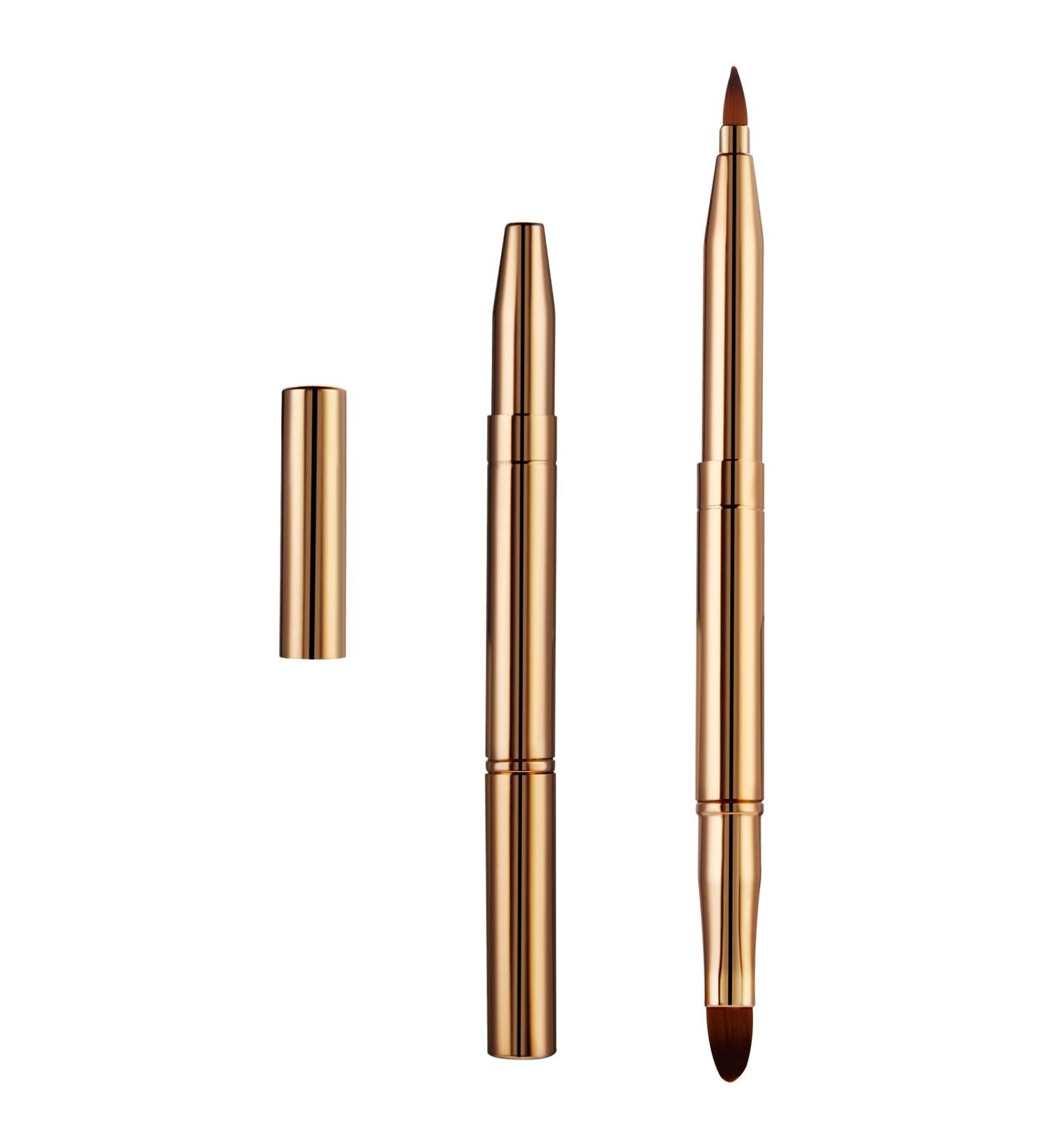WLLHYF Professional Double Sided Retractable Lip Brush - Portable Travel Lip Makeup Applicator for Women and Girls (Gold) - Buy Online on SooperMarket.com