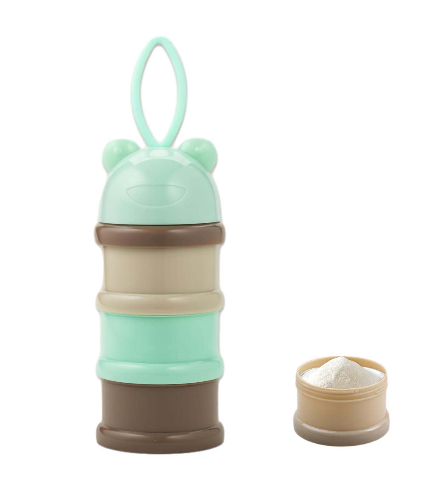 Bezavea 3-Layer Baby Milk Powder Dispenser & Formula Storage Container - 120ml Portable Green Travel Feeding Storage - Buy Online on SooperMarket.com