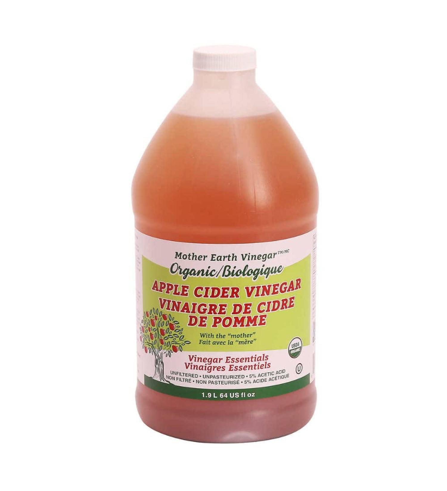Apple Cider Vinegar Organic Unfiltered- Unpasteurized 5% Acetic Acid Non-GMO 1.9 Liter 64 US fl oz by Mother Earth Vinegar - Buy Online on SooperMarket.com