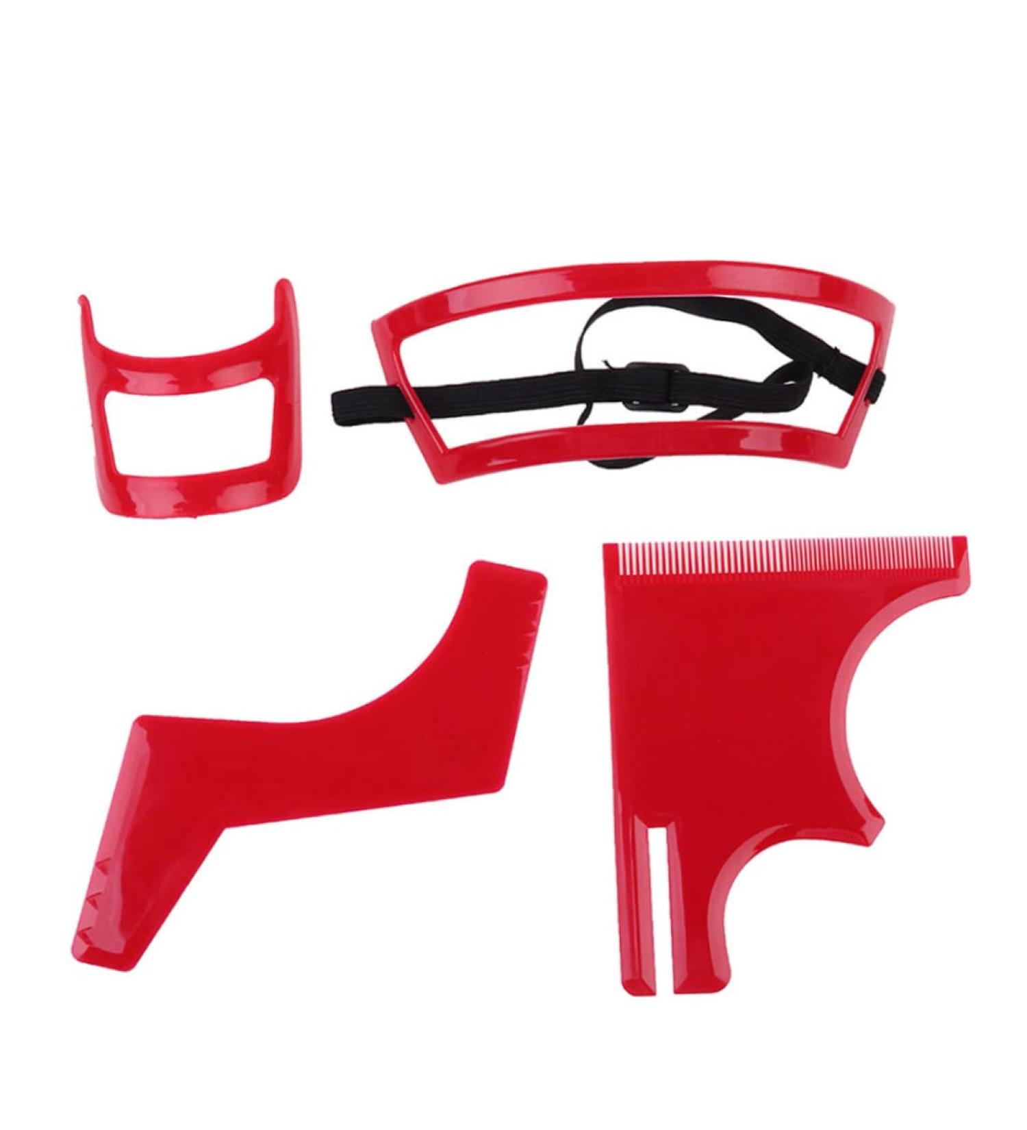 Beard Shaping Tool Kit Neckline Shaving Template Guide Set for Men Hair Styling Red beard trimmer template guide - Buy Online on SooperMarket.com