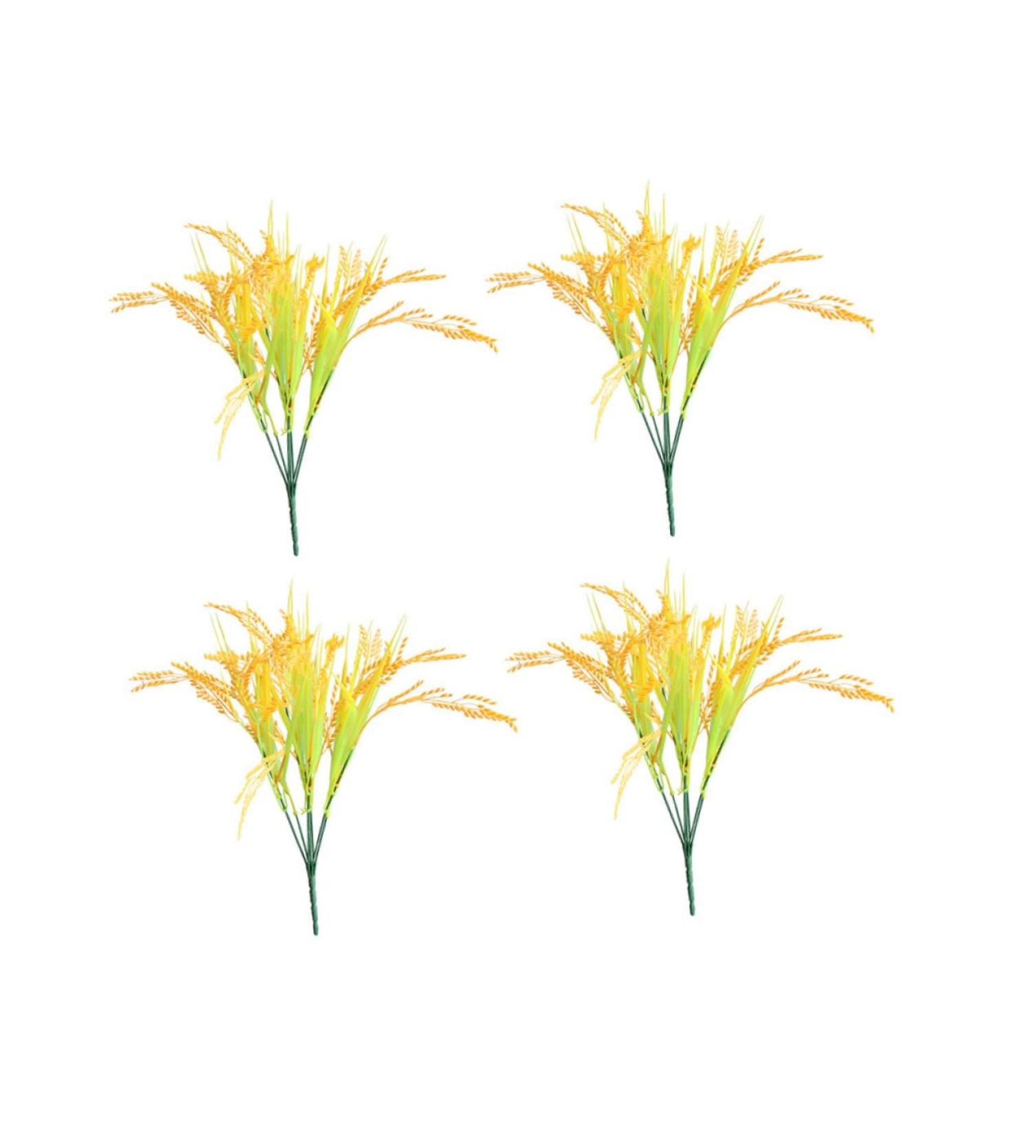 VINTORKY 4pcs 7 Simulated rice plants decor botanical decor artificial wheat ears Wheat Ear for Home wheat sheaves for natural home decor Creative Wheat Ear grain of wheat plastic wedding - Buy Online on SooperMarket.com