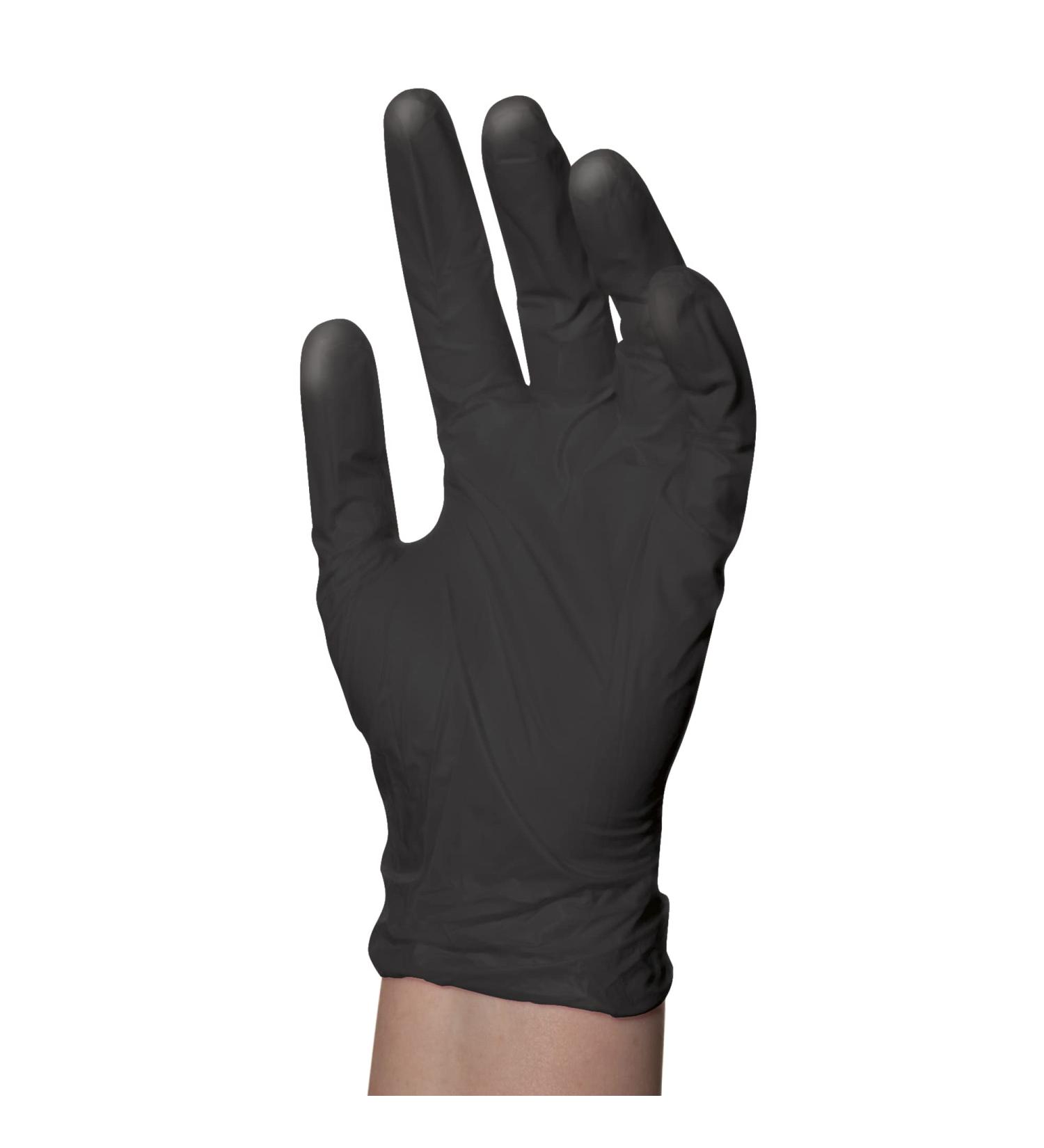 BaBylissPRO Reusable Black Satin Latex Gloves for Salon Hair Colouring 4 per box Medium