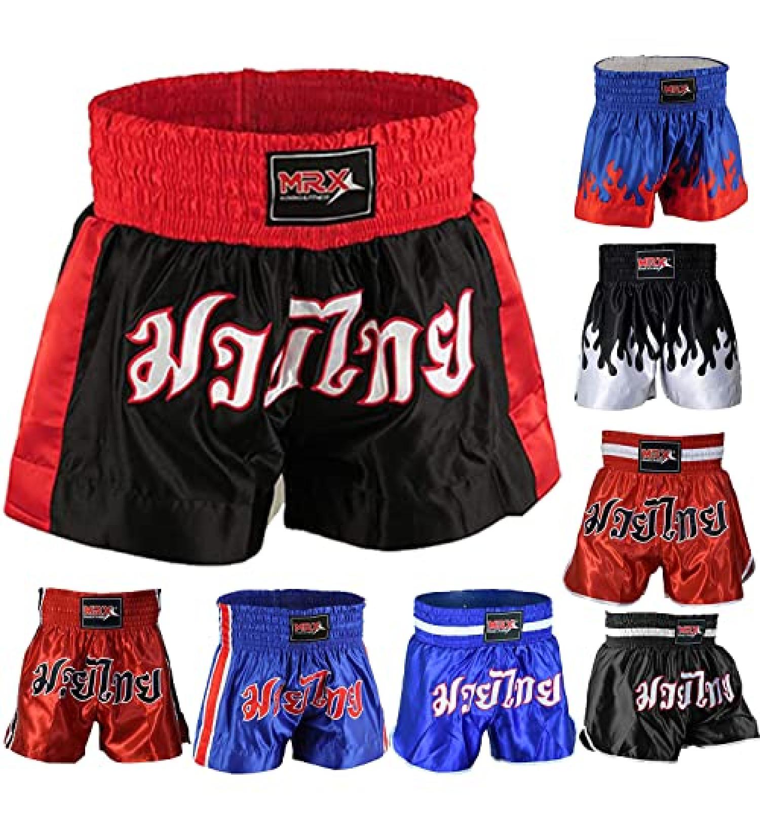MRX Men's Boxing Shorts - Black/Red, Large | Training & Fighting Muay Thai MMA BJJ Kickboxing Trunks - Buy Online on SooperMarket.com