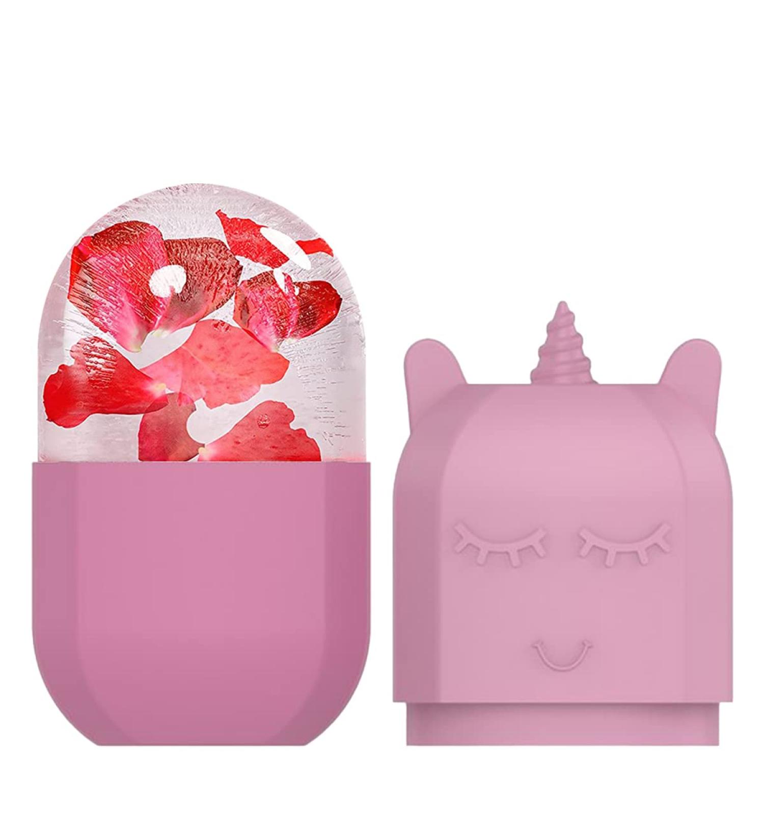 Ice Roller for Face - Portable Silicone Skin Care Tool | Reusable Ice Facial Roller to Brighten & Reduce Fine Lines (Pink - Buy Online on SooperMarket.com