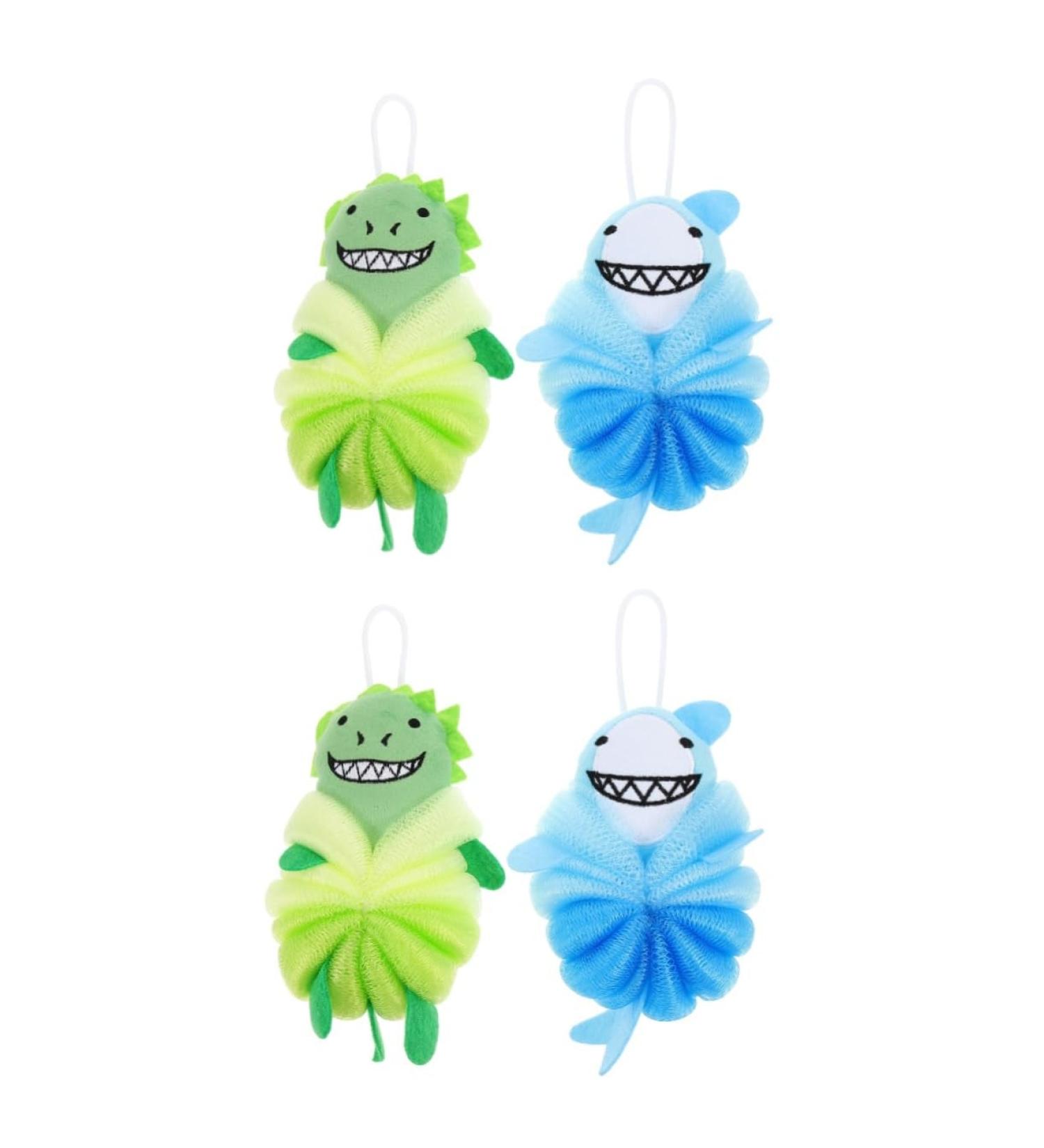 4 Pcs Baby Loofah Bath Scrubbers - Soft & Safe Bathing Supplies | Shower Scrubber & Spa Bath Sponge for Babies - Buy Online on SooperMarket.com