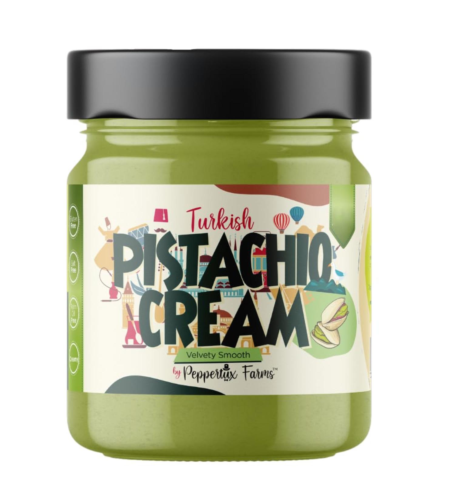 Peppertux Farms Pistachio Cream - 100% Pure & Natural Pistachio Butter Vegan Spread - High Protein Turkish Pistachio Cream - 7oz - Buy Online on SooperMarket.com