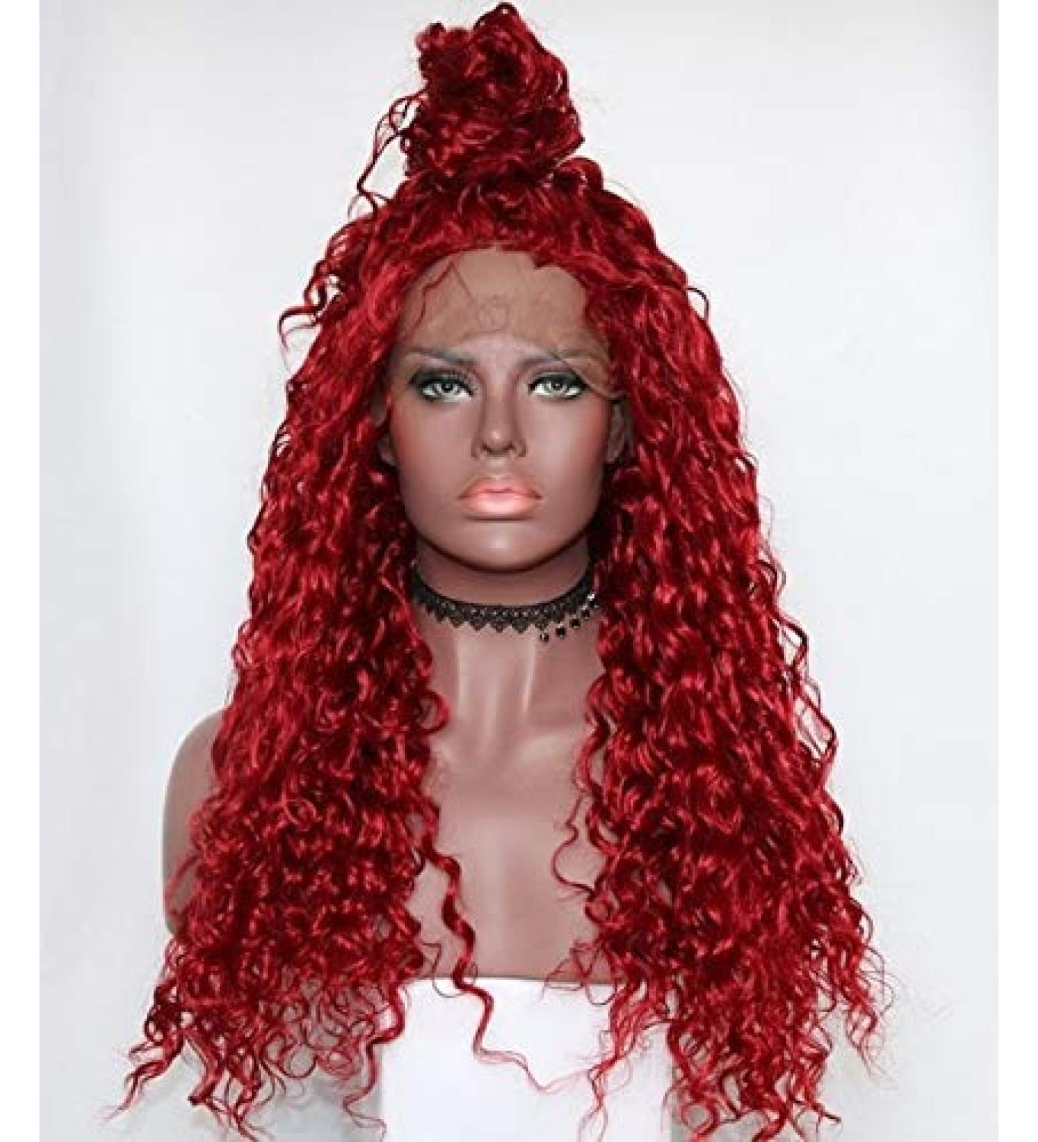 Sunnybluee Fantasy Beauty Black Water Wave Synthetic Lace Front Wig - Heat Resistant Loose Curly Half Hand Tied Wigs with Bay Hair for Stunning Looks - Buy Online on SooperMarket.com