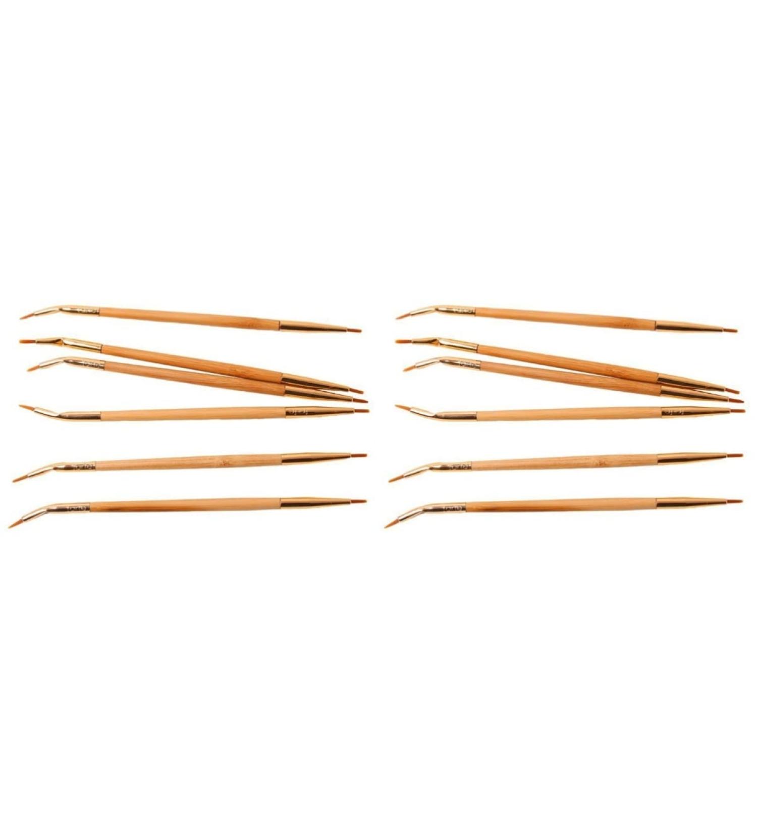KALLORY 2 Pcs Eyeliner Bamboo Brush Straight Bent Angled Brush Cosmetic Double Head - Buy Online on SooperMarket.com