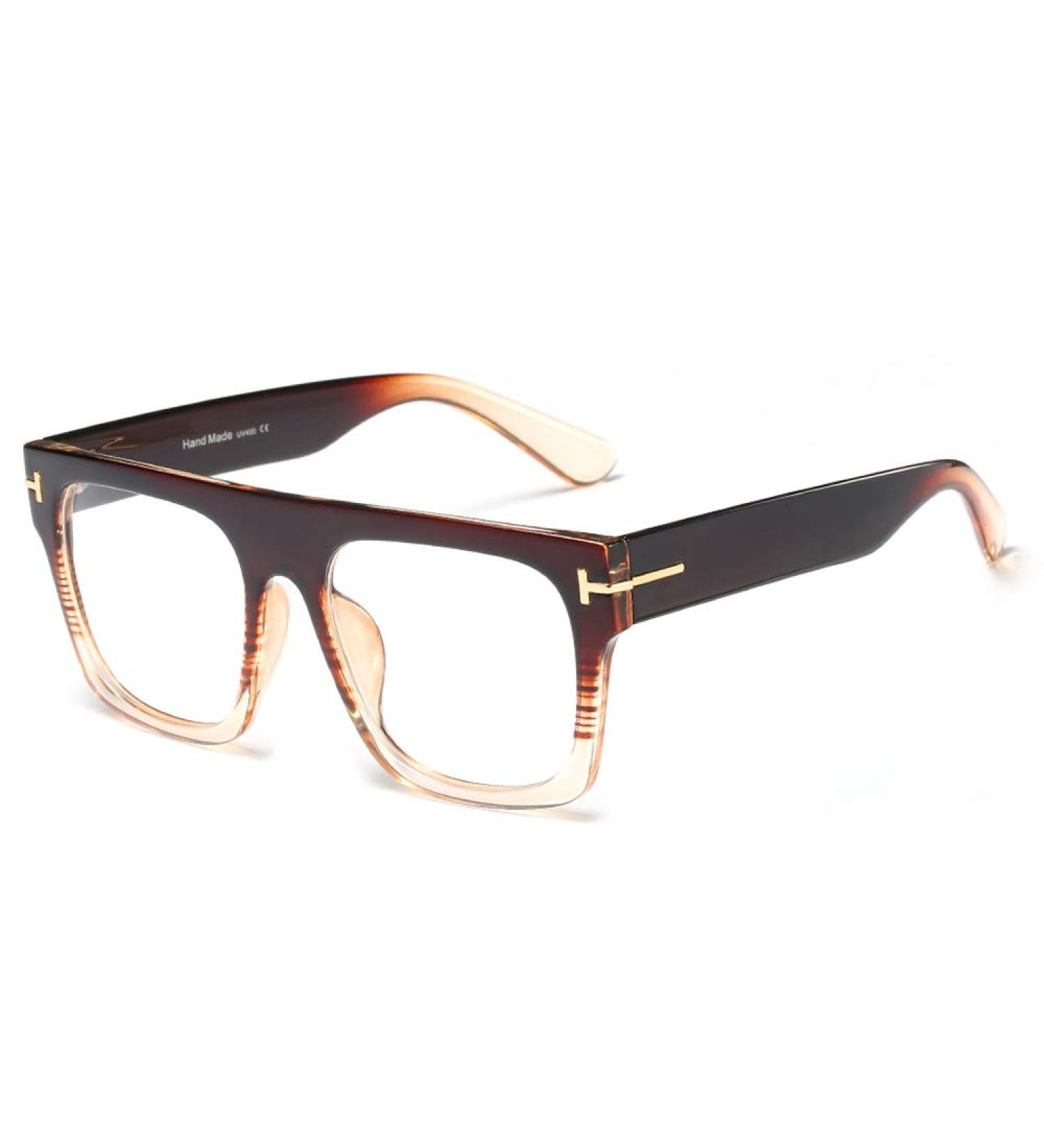 Jurchio Unisex Classic Vintage Space Glasses Frame | Clear Lens Glasses for Men & Women | Includes Glasses Case - Brown - Buy Online on SooperMarket.com