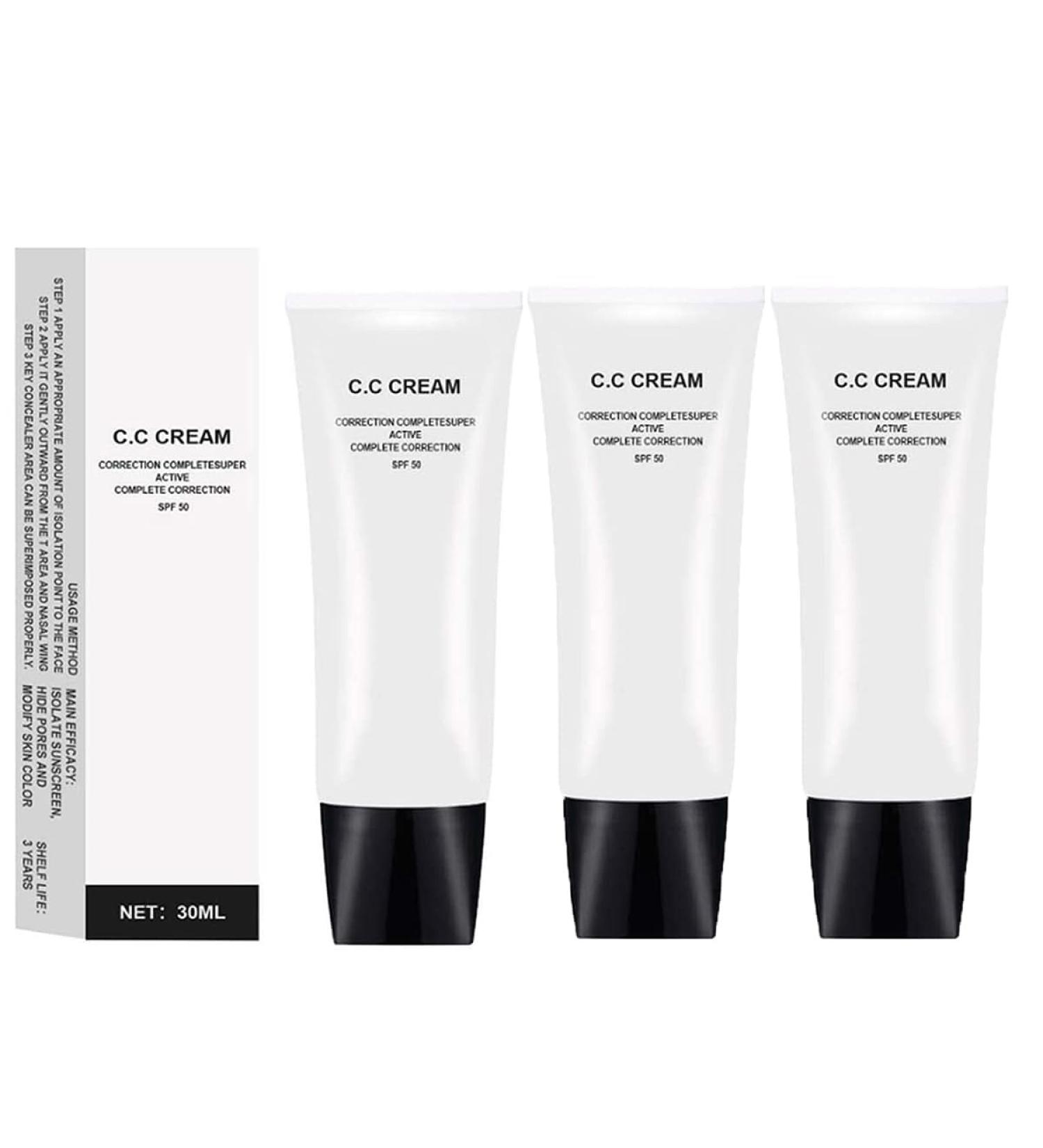 Cc Cream for Mature Skin Skin Tone Adjusting Cc Cream SPF 43 Color Correcting Cream Cosmetics CC Cream Colour Correcting Self Adjusting for Mature Skin (3pcs) - Buy Online on SooperMarket.com