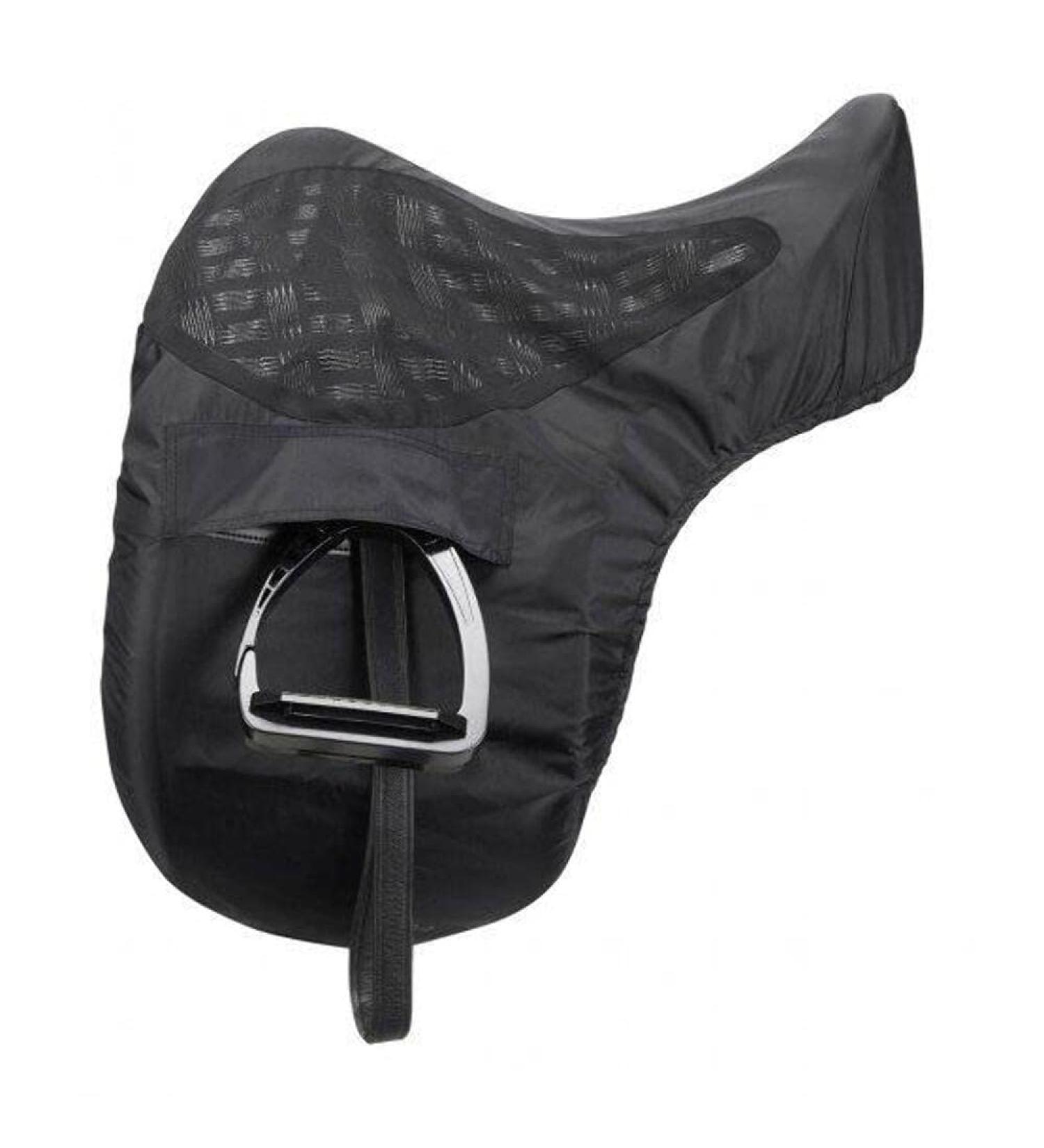 LeMieux ProKit Ride On Dressage Saddle Cover - Black with Silicone Grip Seat - Waterproof Polyester Outer & Fleece Lining - One Size - Buy Online on SooperMarket.com