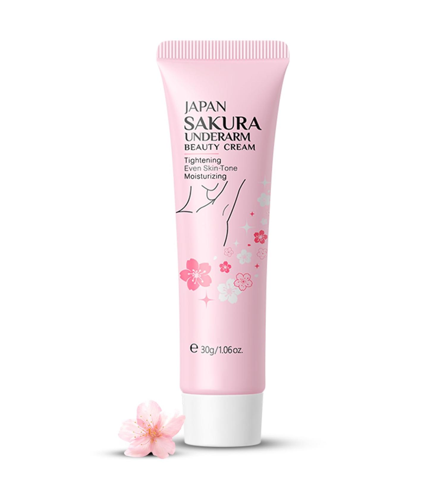 Sakura Brightening Booster Cream - Japanese Body Care with Cherry Blossom & Niacinamide for Nourished Skin - 30g - Buy Online on SooperMarket.com