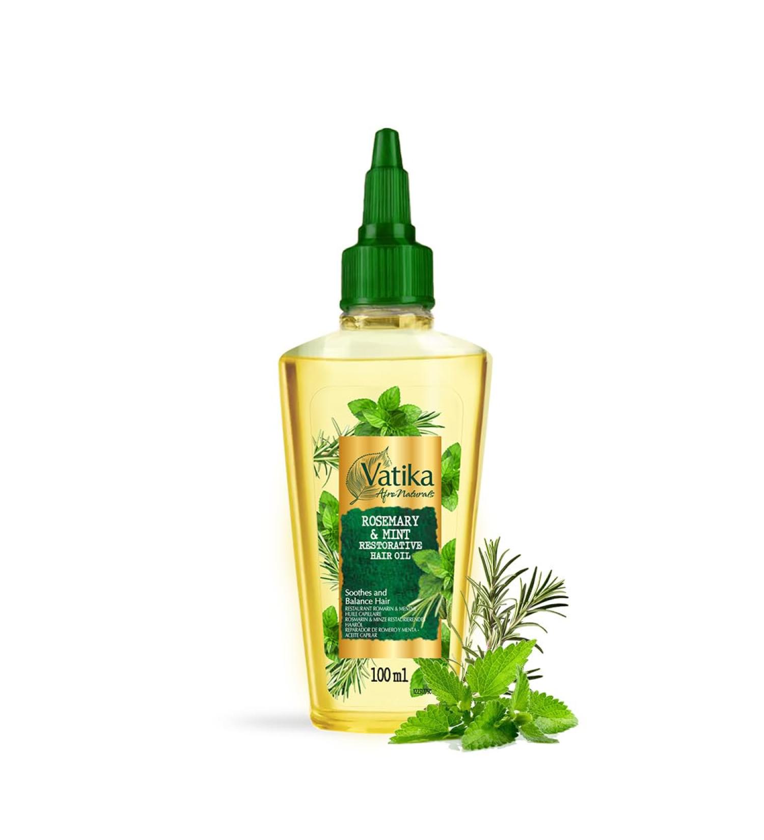 Vatika Afro Naturals Rosemary & Mint Restorative Hair Oil - 100 ml | Balances Soothes & Nurtures Hair With Natural Blend - Buy Online on SooperMarket.com