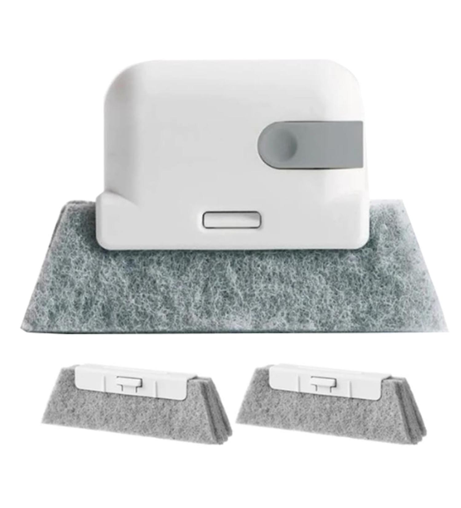 Grey-Window Cleaning Brush Windowsill Groove Deadend Cabinet Crevice Brush with Replace Head Household Cleaning Tools Easy Install - Buy Online on SooperMarket.com