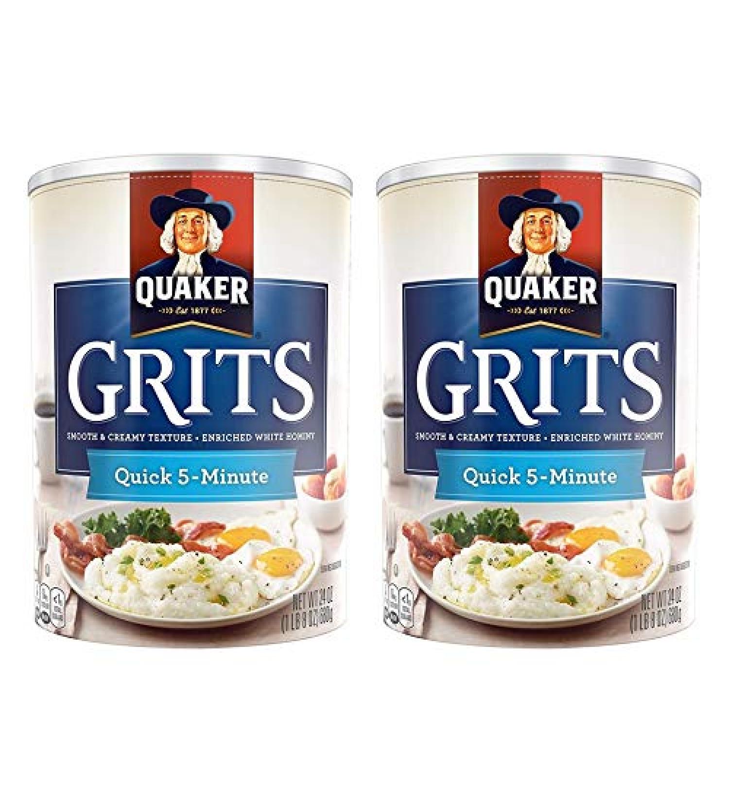 Quaker 5-Minute Grits 24 oz - 2 Pack | Quick and Easy Breakfast Staple - Buy Online on SooperMarket.com