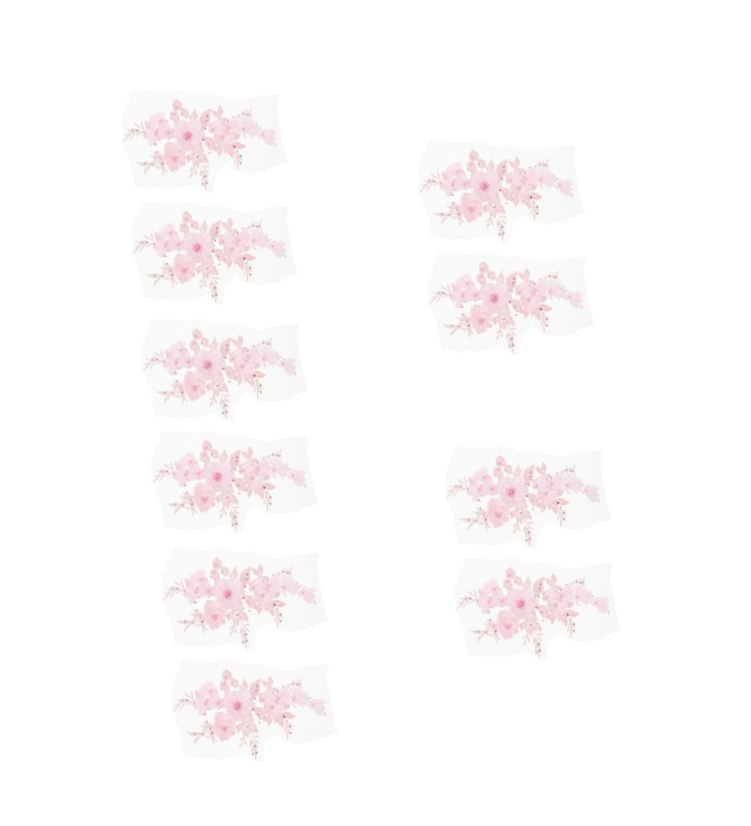 Operitacx 10 Pcs Flower Lace Embroidered Sequins Patches 3d Flower Accessories The Flowers Pink Polyester Yarn - Buy Online on SooperMarket.com