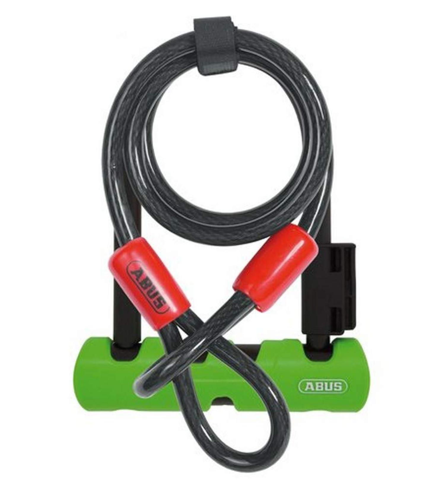 Buy Abus Iron Lock Ultra 410 + SH34 Holder + Fuse Cable Cobra 10/120 - Secure Bicycle Lock with Round Bracket - Security Level 8 - Black/Green - 18 cm | International Shipping Available - Buy Online on SooperMarket.com