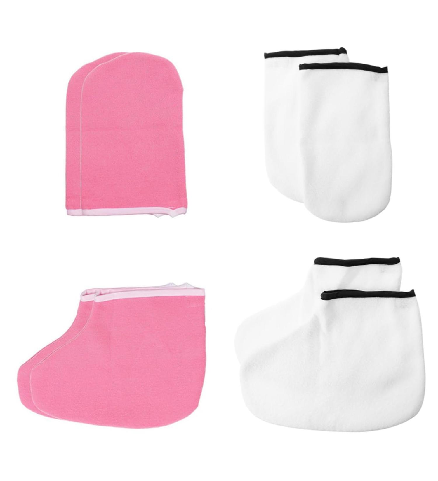 HAPINARY 4 Pairs Hand and Foot Mask Moisturizing Gloves Thermal Treatment Glove Spa Gloves Manicure Gloves Paraffin Bags Healing Thermal Gloves Exfoliating Care Glove Wax Heel Sock Thicken - Buy Online on SooperMarket.com