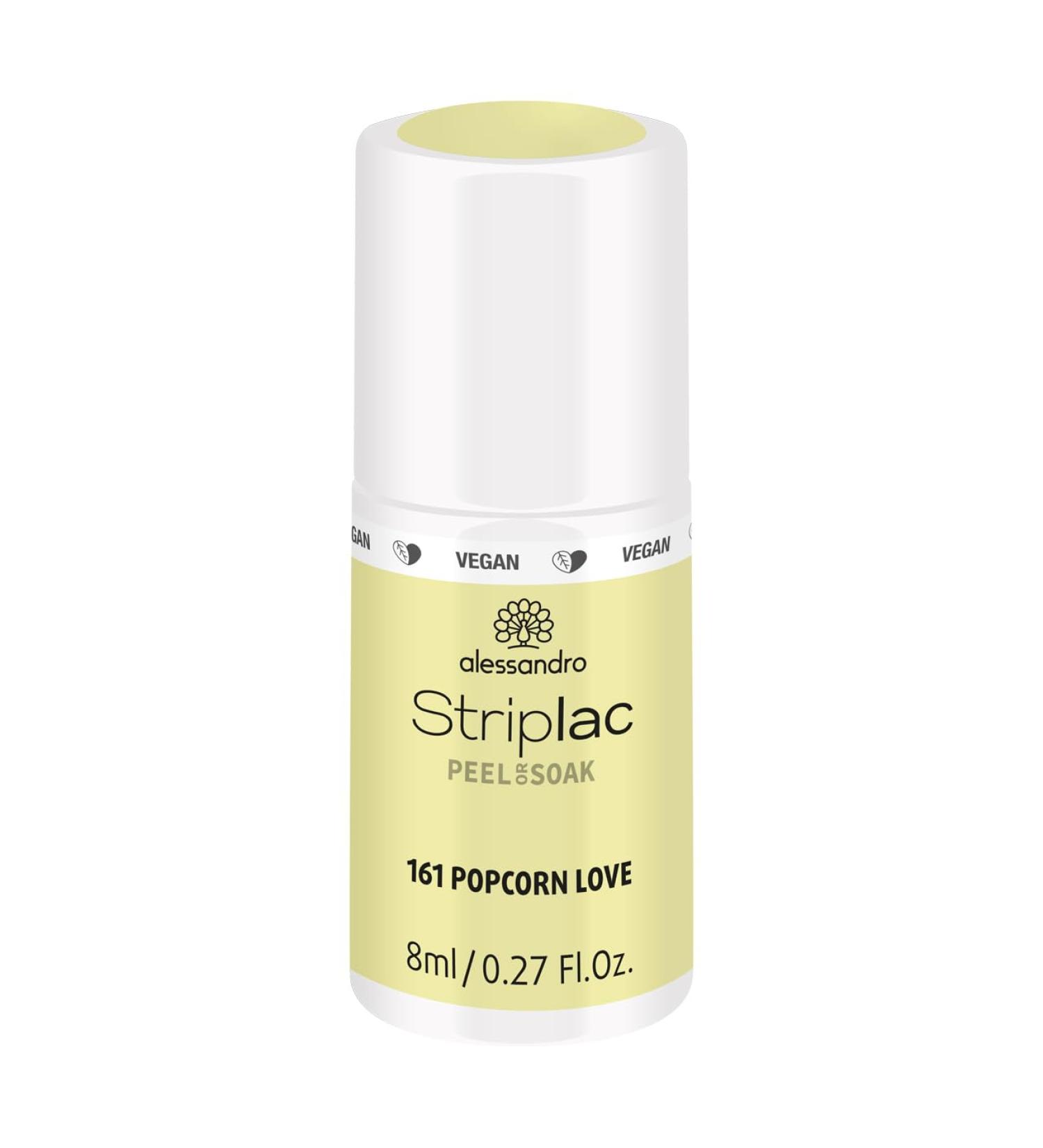 Alessandro Striplac UV Nail Polish Popcorn Love - Long-Lasting Easy Peel-Off Vegan 8ml - Gentle Formula for Perfect Nails - Buy Online on SooperMarket.com