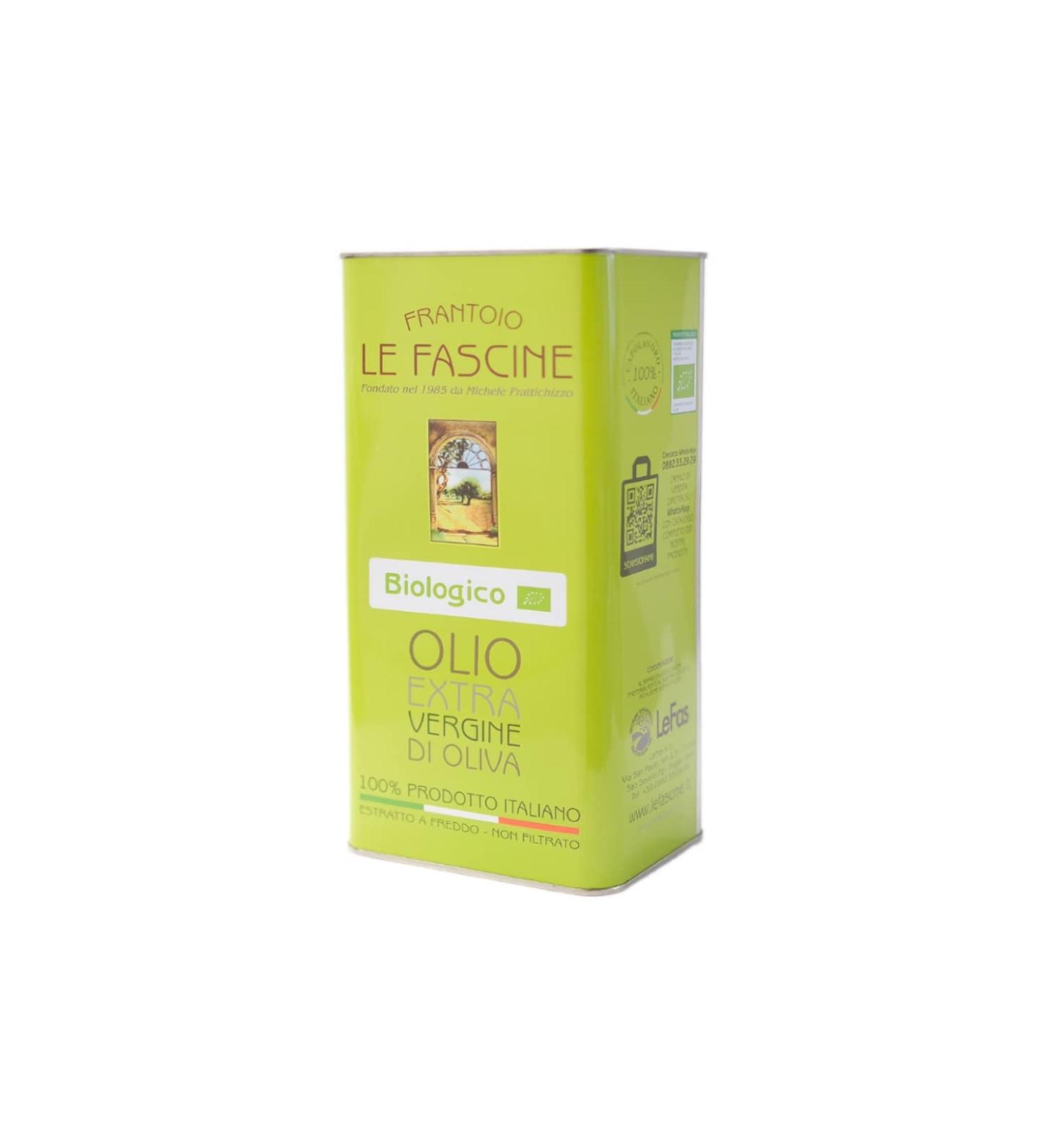 Le Fascine 100% Italian Bio-Pugliese Olive Oil - Premium Peranzane Variety 3L Can for International Shipping - Buy Online on SooperMarket.com