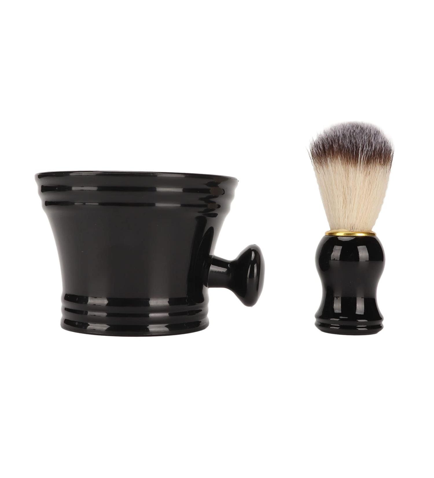 Premium Shaving Brush & Bowl Set | Soft Synthetic Bristles for Men's Grooming | Ideal for Barbers & Home Use - Buy Online on SooperMarket.com